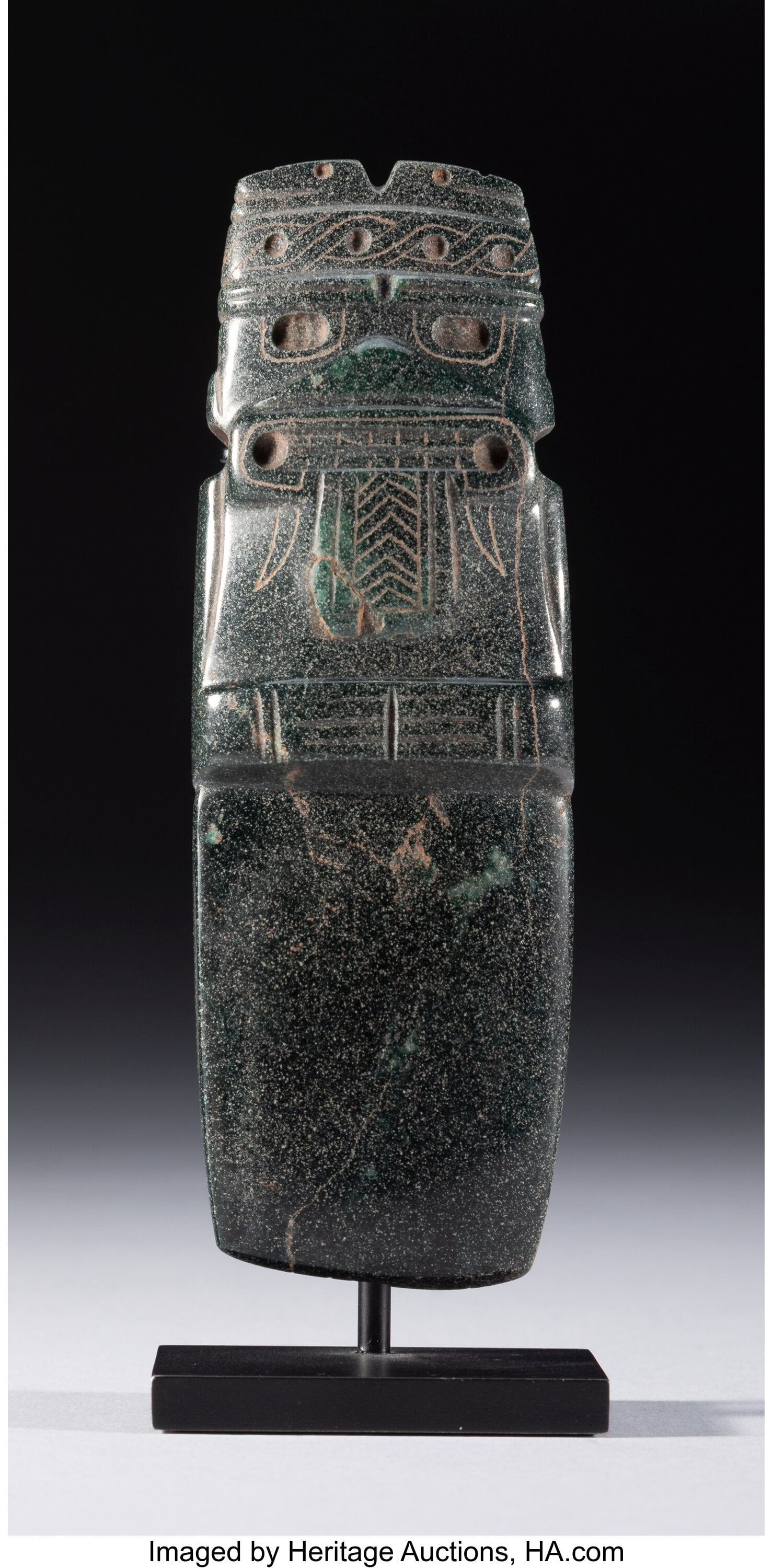 A Jade Axe-God Celt Pendant Costa Rica, c. 200-700 AD (1 of 4)