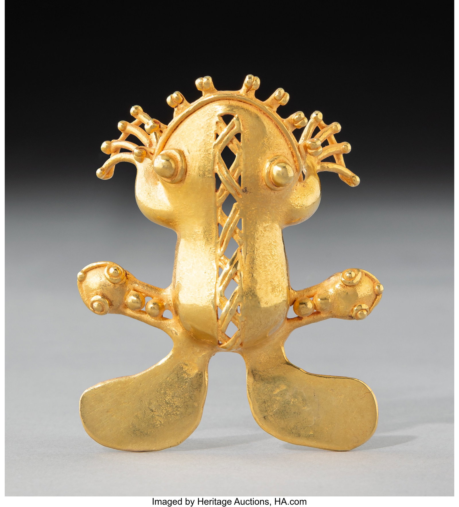 A Large Diquis Gold Frog Pendant Costa Rica, c. (1 of 4)