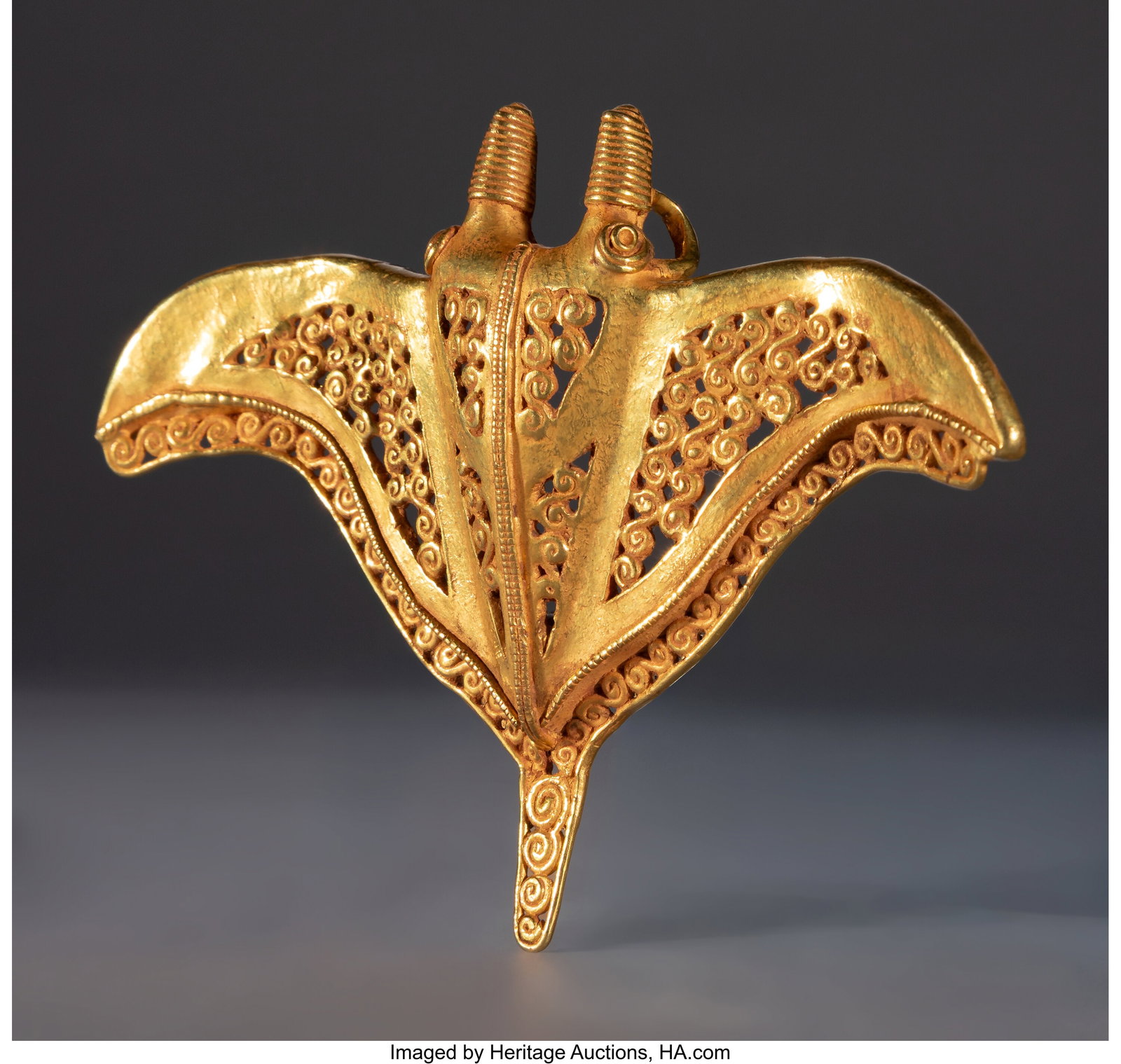A Gold Manta Ray Pendant Panama, probably Coclé or Greater Chiriquí, c. 800-1200 AD (1 of 3)