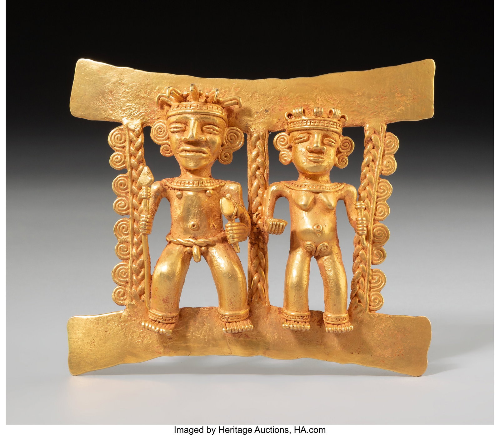 A Large and Important Isthmian Gold Pendant with (1 of 4)