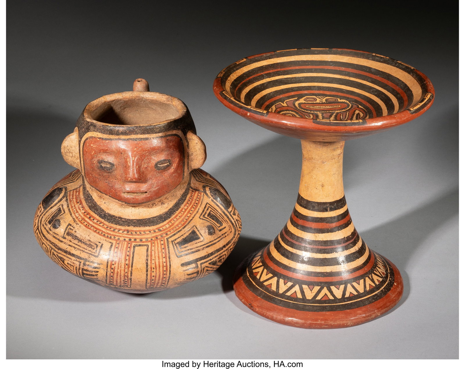 A Coclé Figural Vessel and a Veraguas Pedestal  (1 of 4)