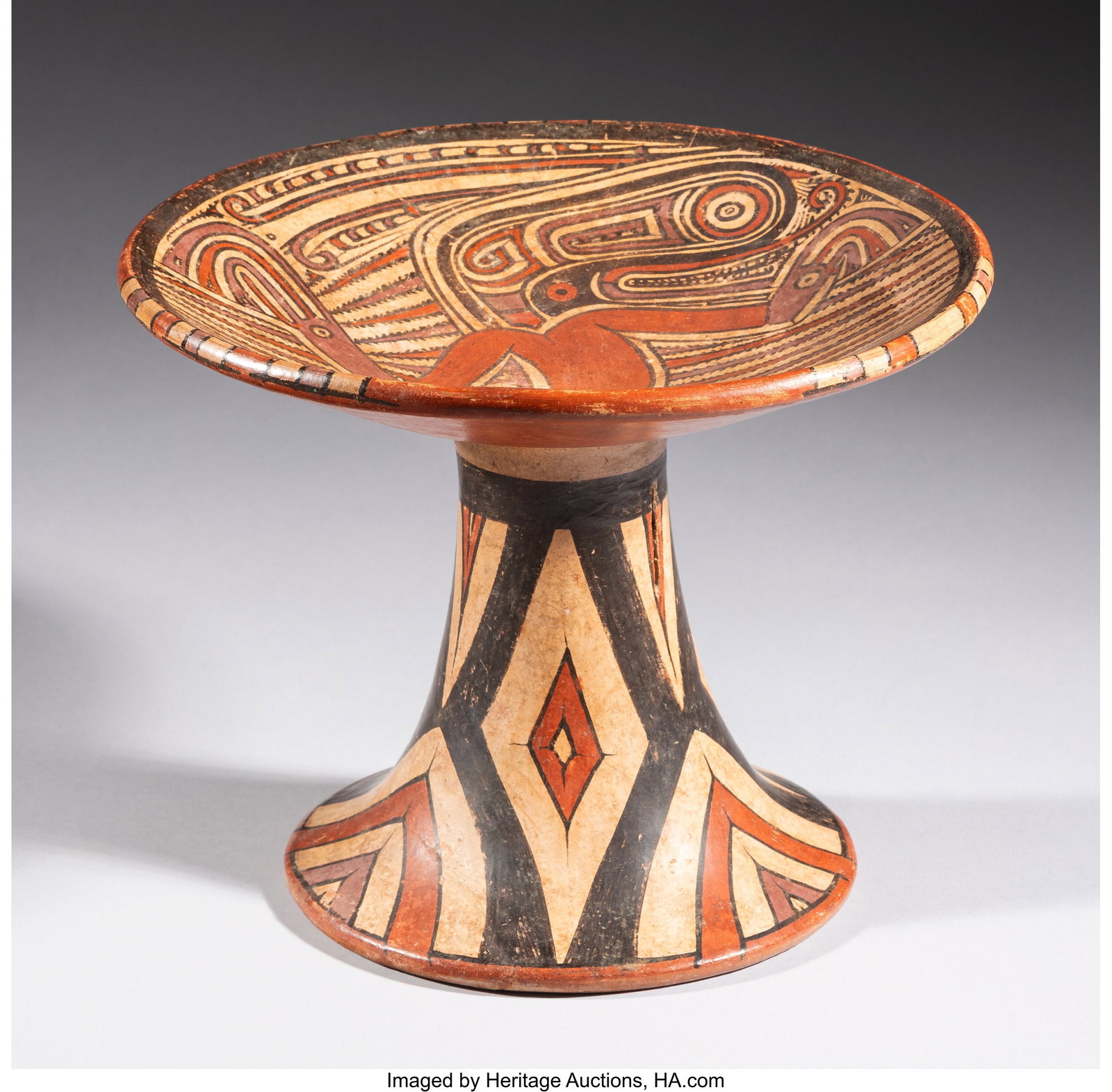 A Coclé Pedestal Plate with Composite Figure P (1 of 3)
