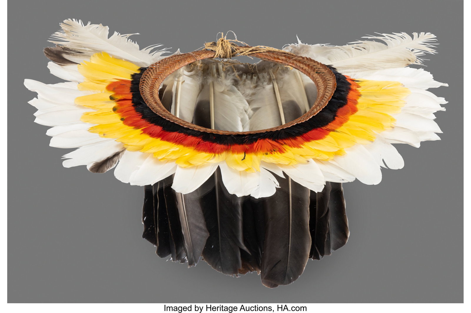 A Rikbaktsa Feather Headdress Mato Grosso, Braz (1 of 2)