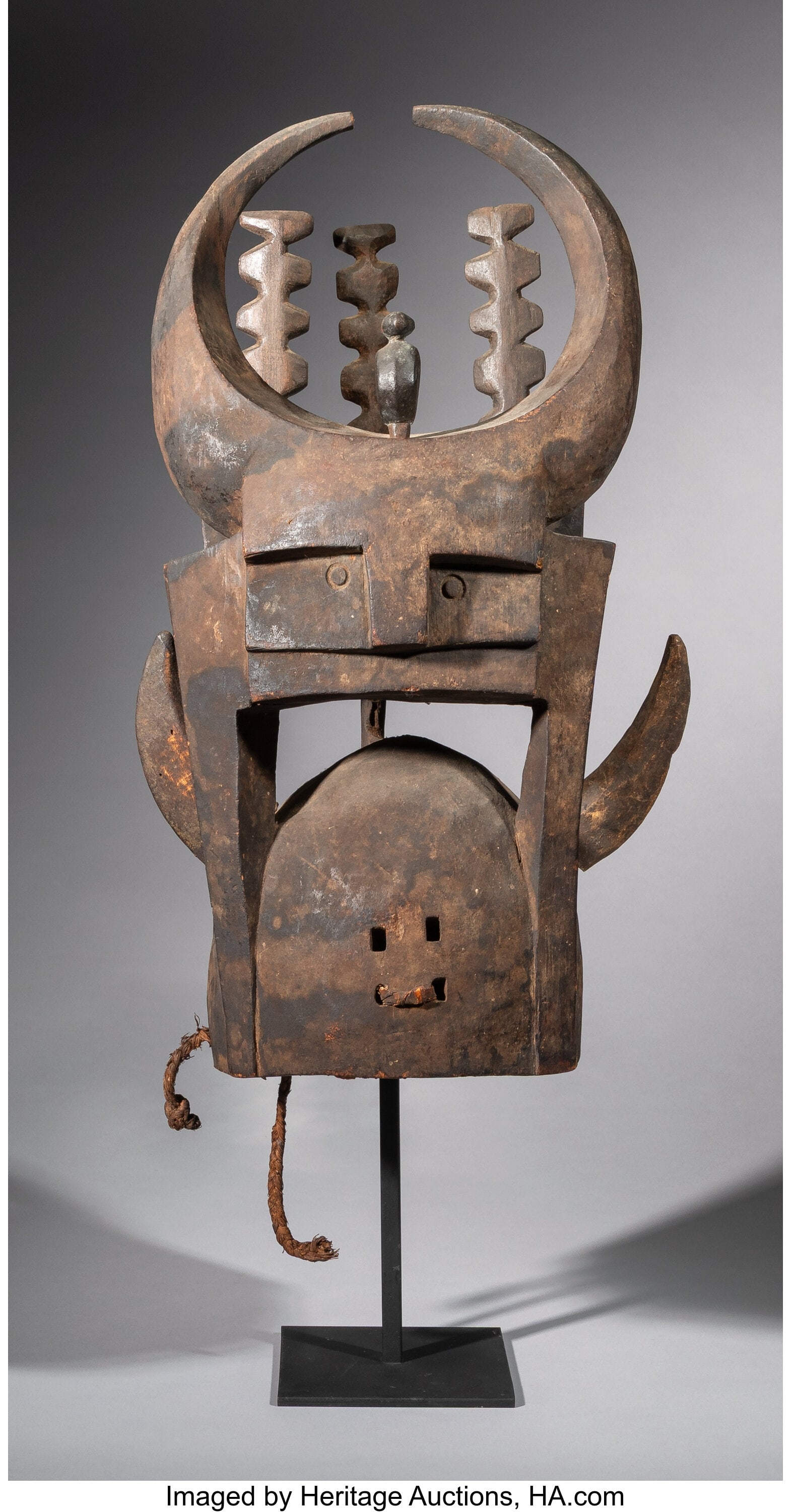 A Tussian Buffalo-Form Helmet Mask (Kable) Burk (1 of 4)