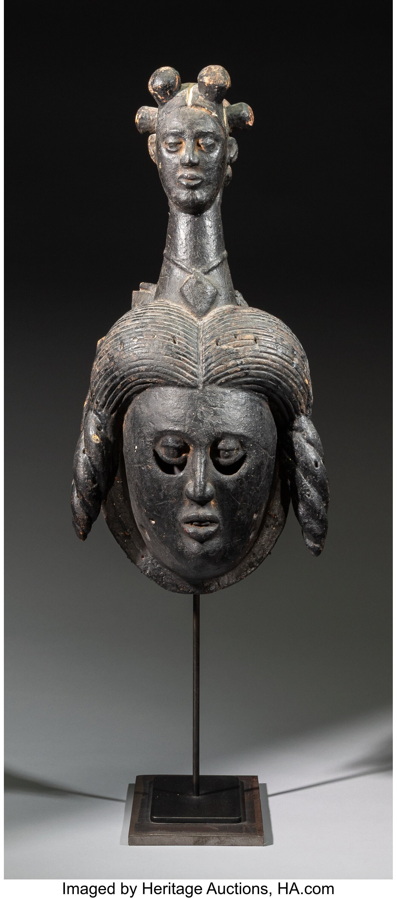 A Large Ibibio or Anang Mask with Superstructure (1 of 4)