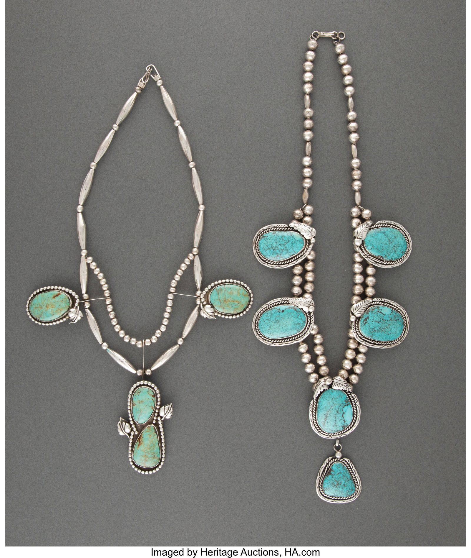 Two Navajo Style Necklaces c. 1975 one stamped (1 of 2)