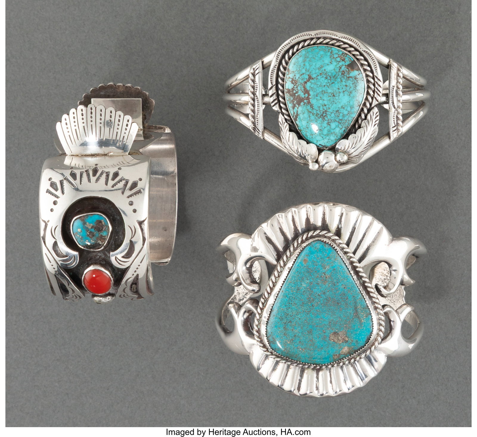 Three Navajo Bracelets including one watch ban (1 of 2)