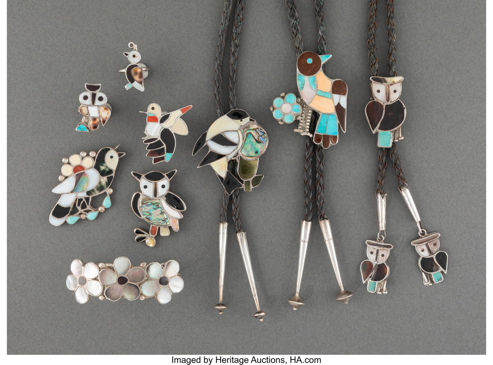 Nine Zuni Style Jewelry Items c. 1980 - 2010  (1 of 2)