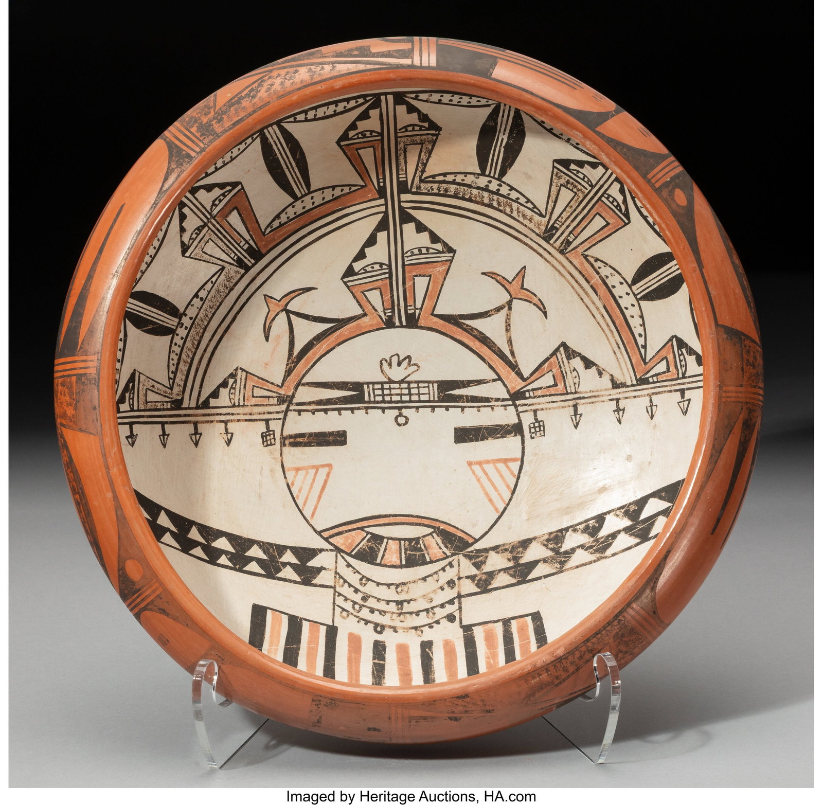 A Hopi Polychrome Pictorial Bowl Diameter: 11  (1 of 4)