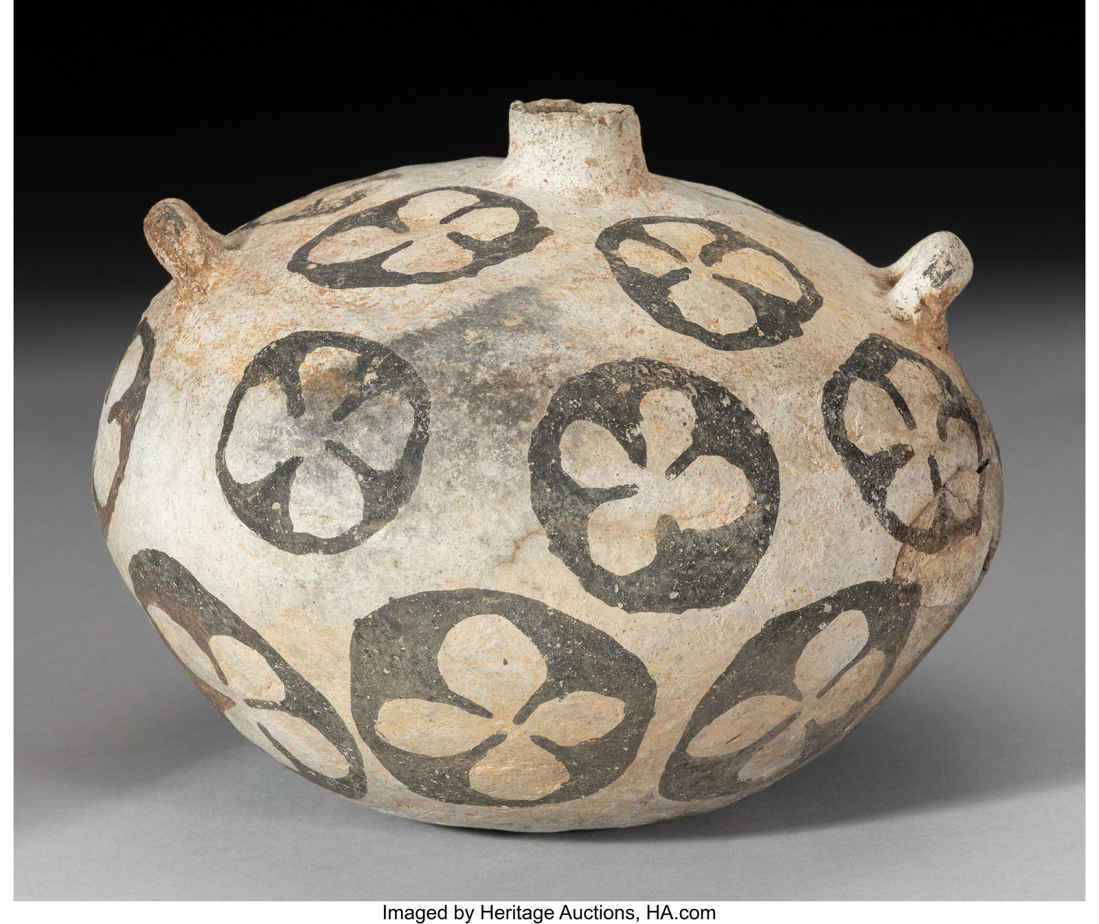 An Anasazi Black-on-White Canteen Diameter: 7  (1 of 4)