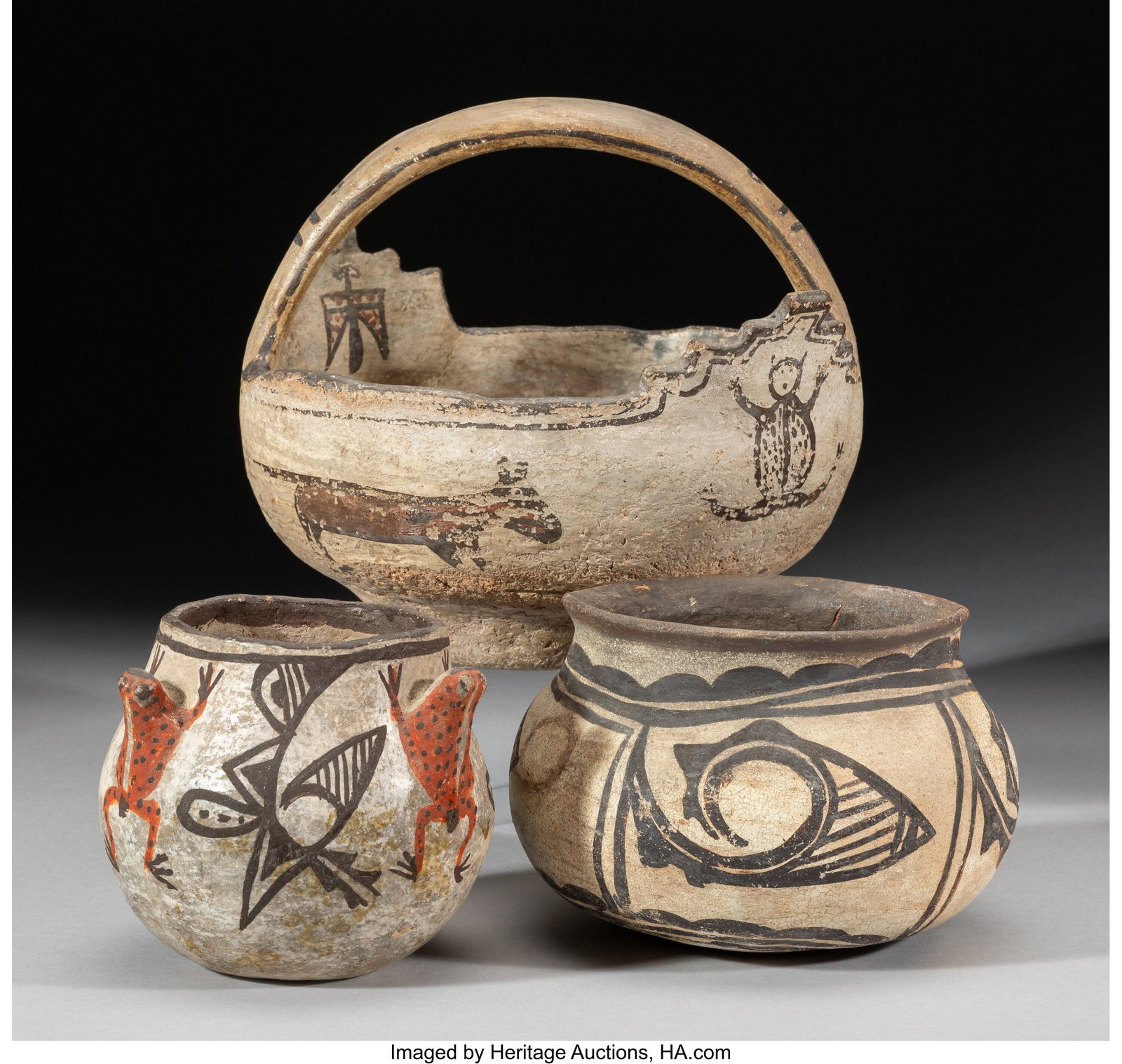 Three Southwest Polychrome Vessels c. 1870 - 1 (1 of 2)
