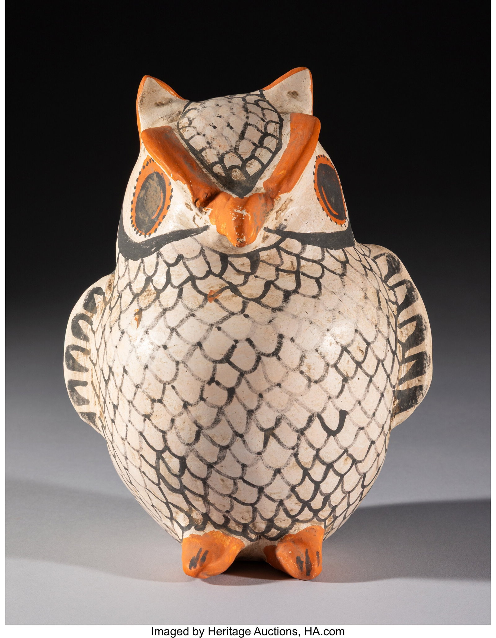 An Acoma Polychrome Pottery Owl c. 1985 Prove (1 of 5)