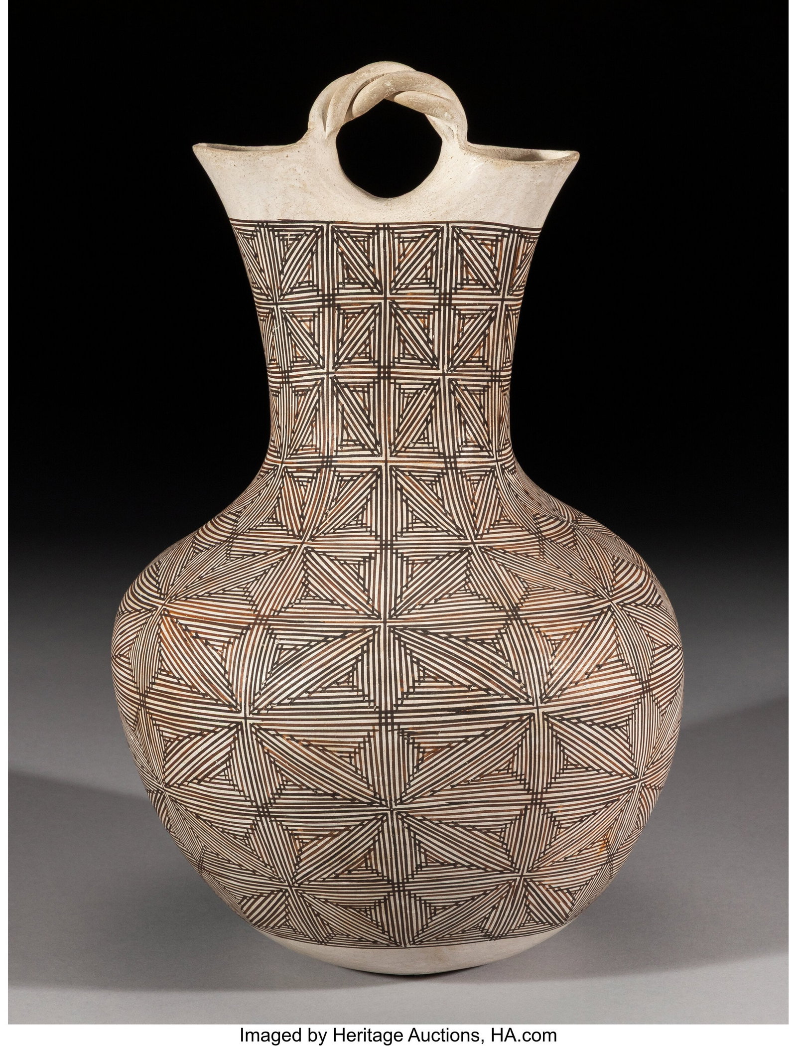 An Acoma Black-on-White Wedding Vase c. 1970  (1 of 4)