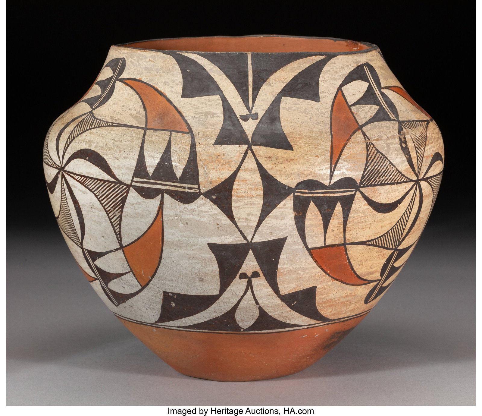 An Acoma Polychrome Storage Jar c. 1940 clay, (1 of 5)