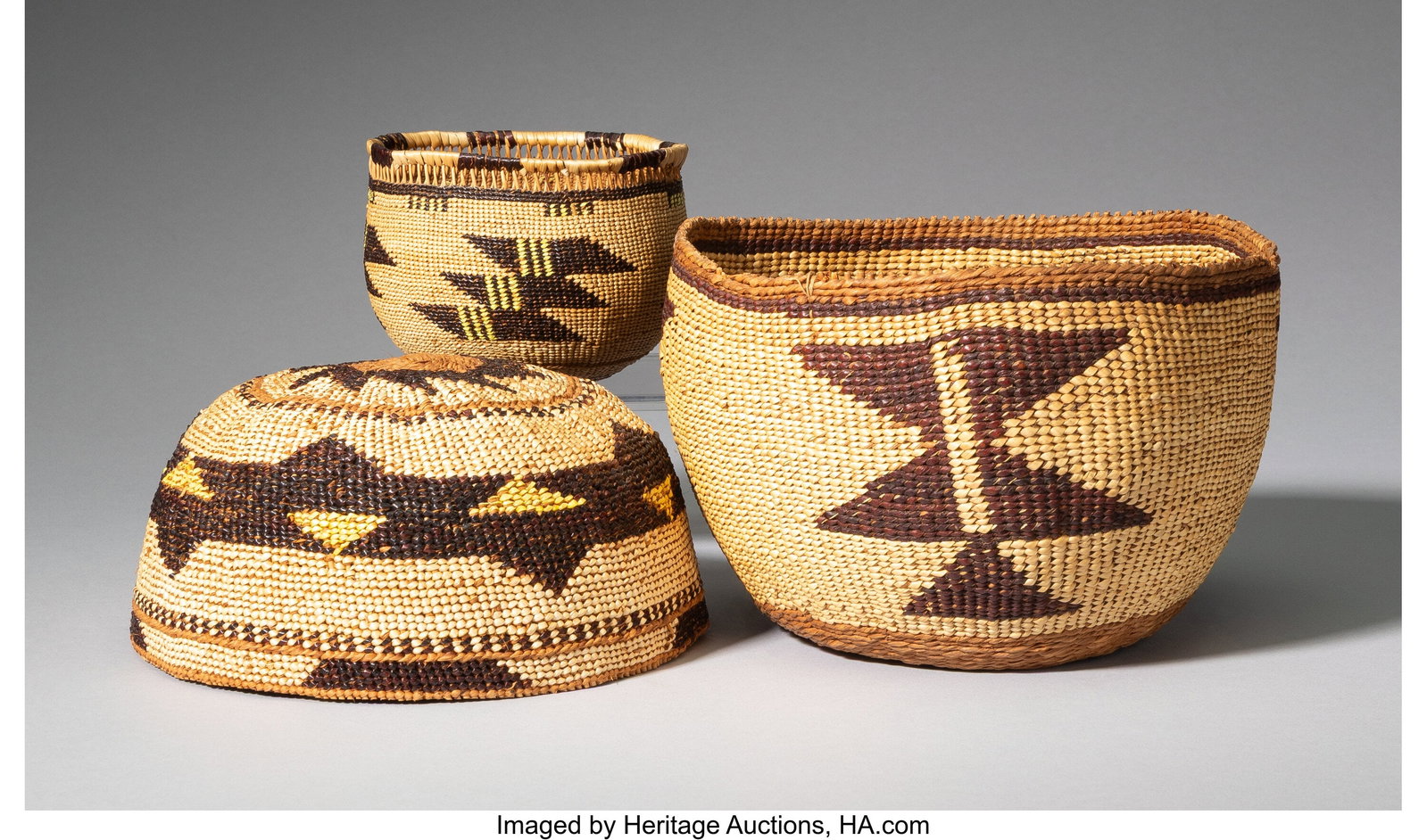 Three Northern California Twined Basketry Items  (1 of 2)