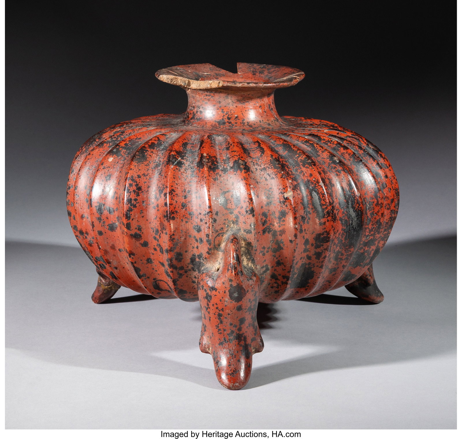 A Colima Squash-Form Tripod Vessel West Mexico (1 of 3)