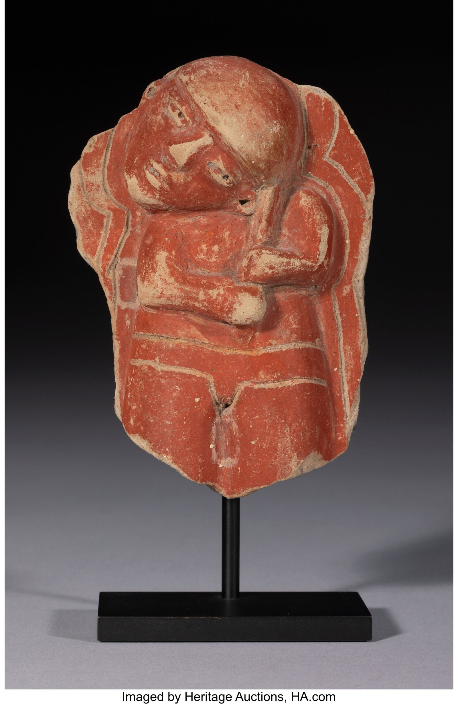 A Chorrera Fragment Ecuador, c. 1000–300 BC : A Chorrera Fragment Ecuador, c. 1000–300 BC This ceramic fragment, painted with a red-brown pigment, preserves part of a larger figure or vessel now lost. Even