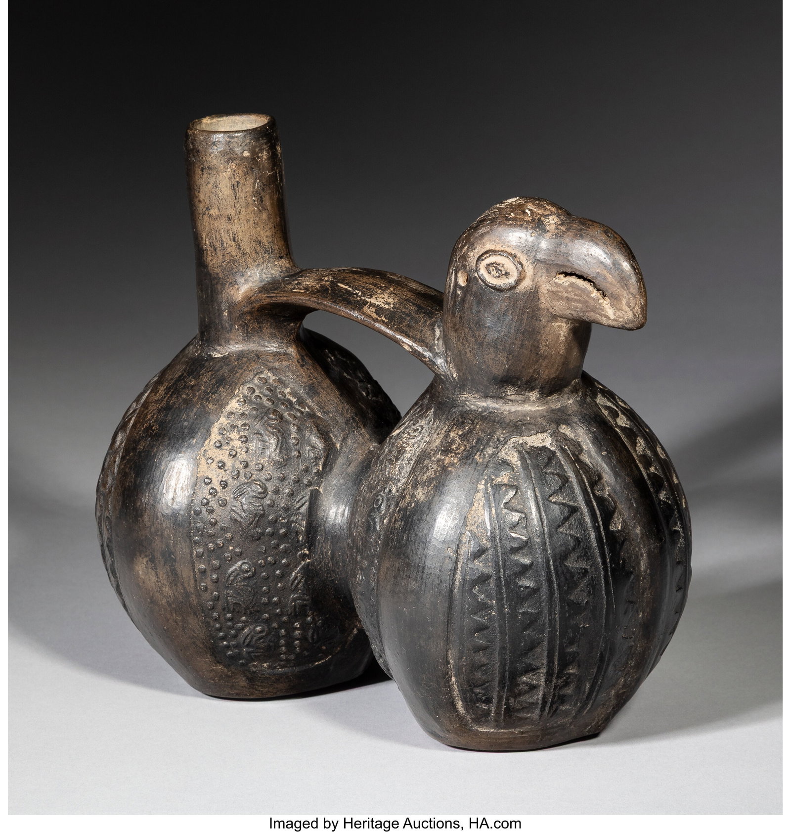 A Chimú Bird Whistle Vessel Peru, c. 1100–1 (1 of 2)