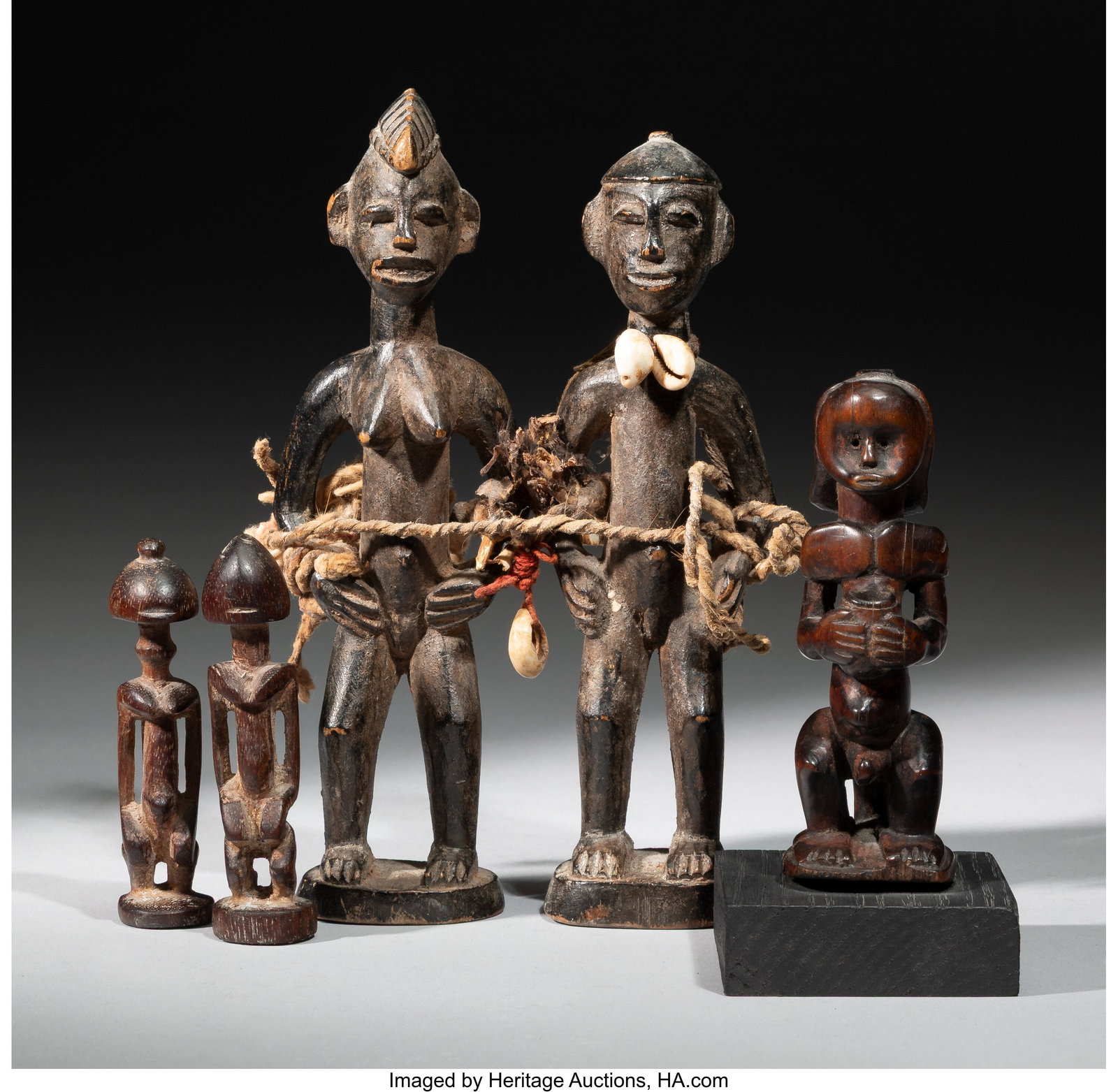 A Miniature Dogon Male/Female Pair, a Senufo Mal (1 of 3)