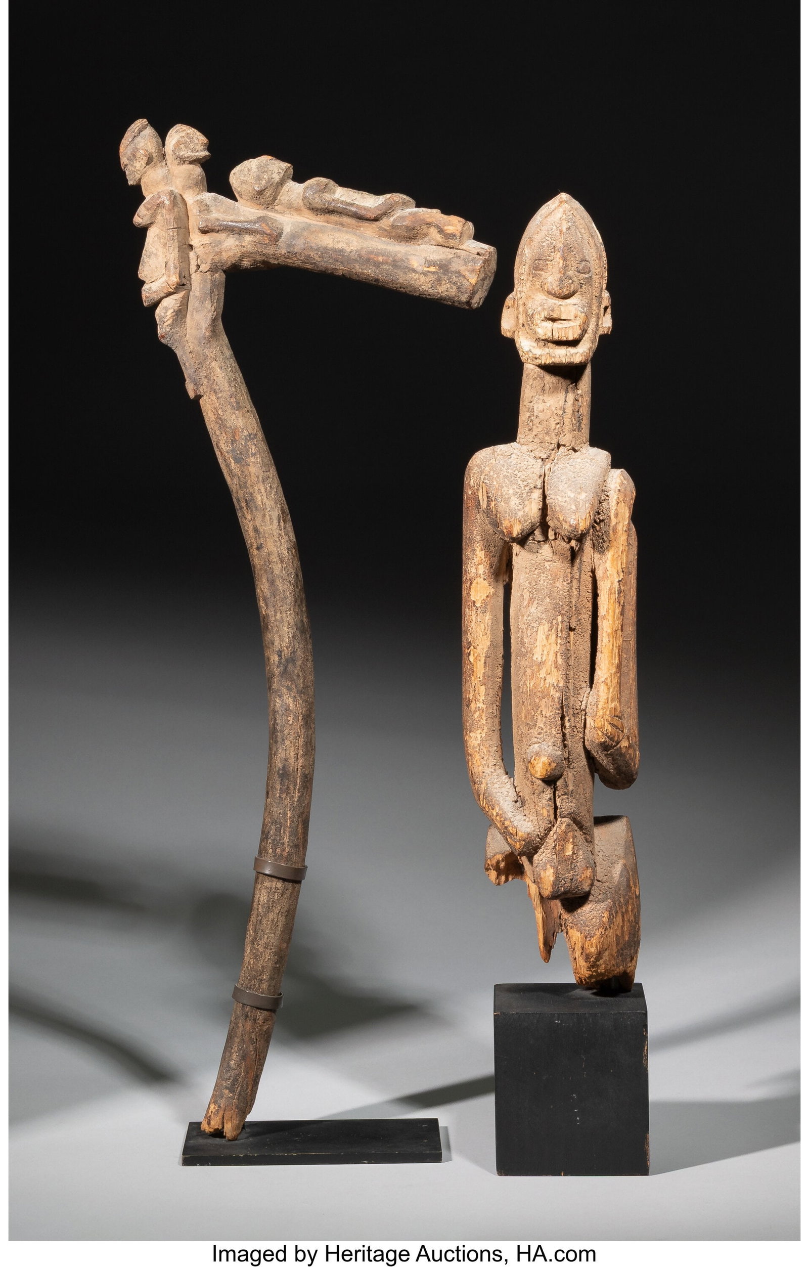 Two Early Dogon or Tellem Carvings Mali, c. 16 (1 of 3)