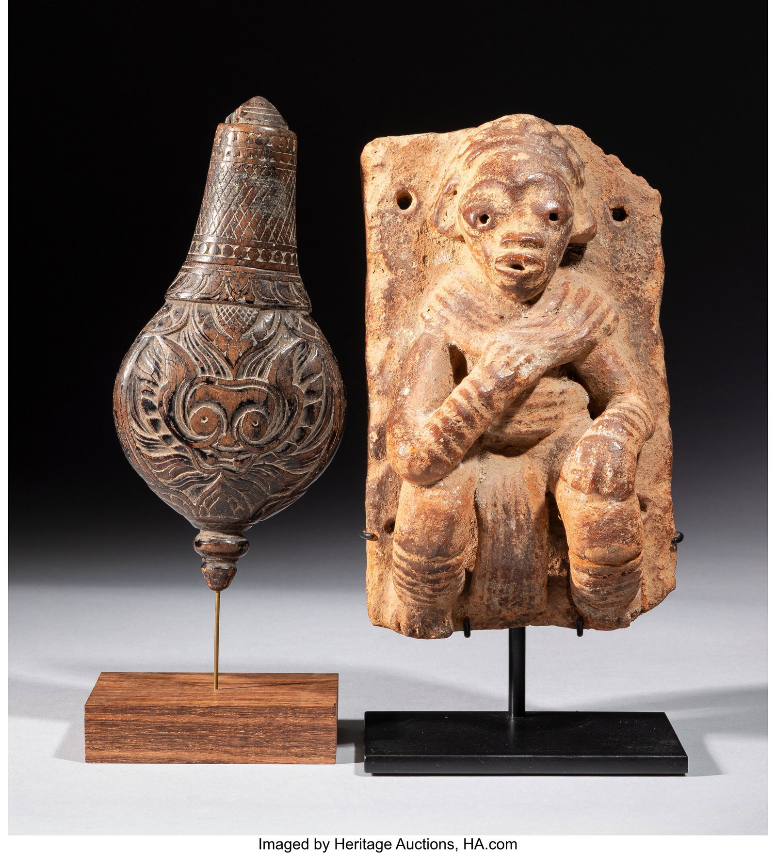 A Nigerian Ceramic Plaque and an Indonesian Wood (1 of 3)