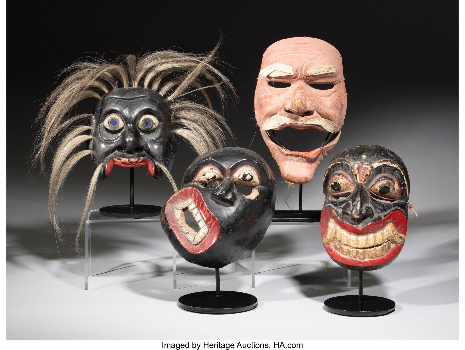 Four South Asian/Indonesian Masks Three from S (1 of 3)