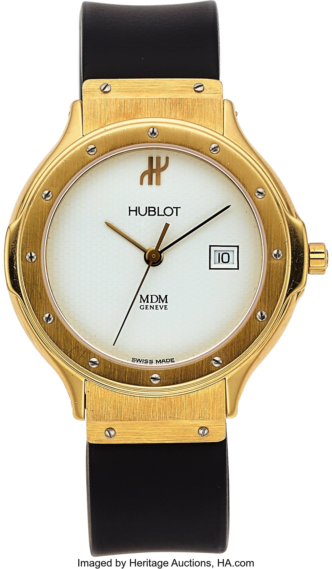 Hublot Classic MDM 18k Yellow Gold Unisex Wristw: Hublot Classic MDM 18k Yellow Gold Unisex Wristwatch, Ref. 1401.3 Case: 32 mm, 18k gold case and clasp, three body, bezel and back secured with screws
