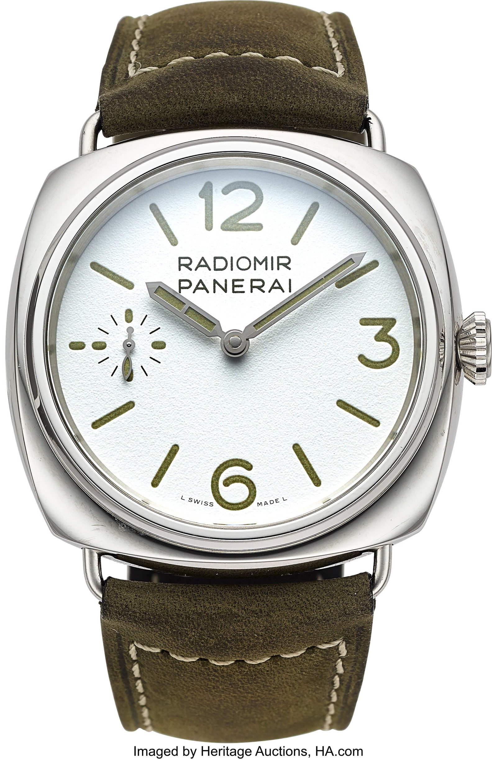 Panerai Radiomir Officine, White Dial, Full Set,: Panerai Radiomir Officine, White Dial, Full Set, Ref. PAM01384 Case: 45 mm, stainless steel, three body, screw-down case back, domed