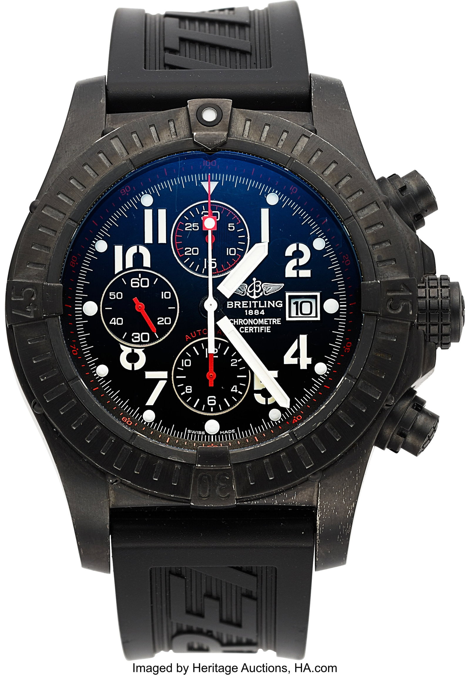 Breitling Super Avenger, Limited Edition 2227/30: Breitling Super Avenger, Limited Edition 2227/3000, Ref. M13370 Case: 48 mm, steel, three body, screw-down case back, unidirectional ratcheted
