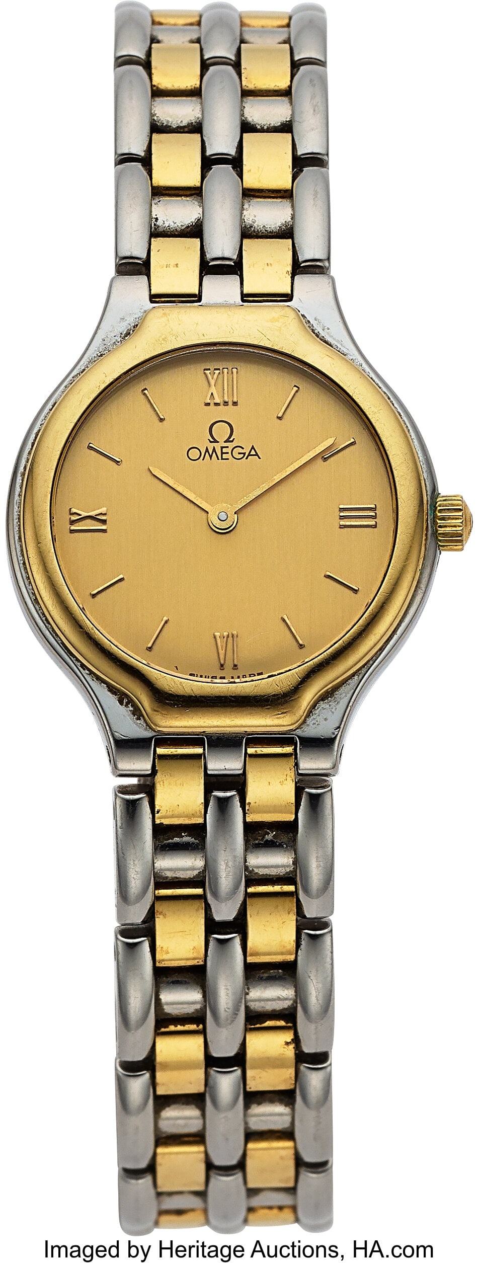 Omega De Ville Steel and Yellow Gold, Ref. 4260.: Omega De Ville Steel and Yellow Gold, Ref. 4260.13.00 Case: 23 mm, stainless steel and yellow gold, three body, snap on case back, yellow gold