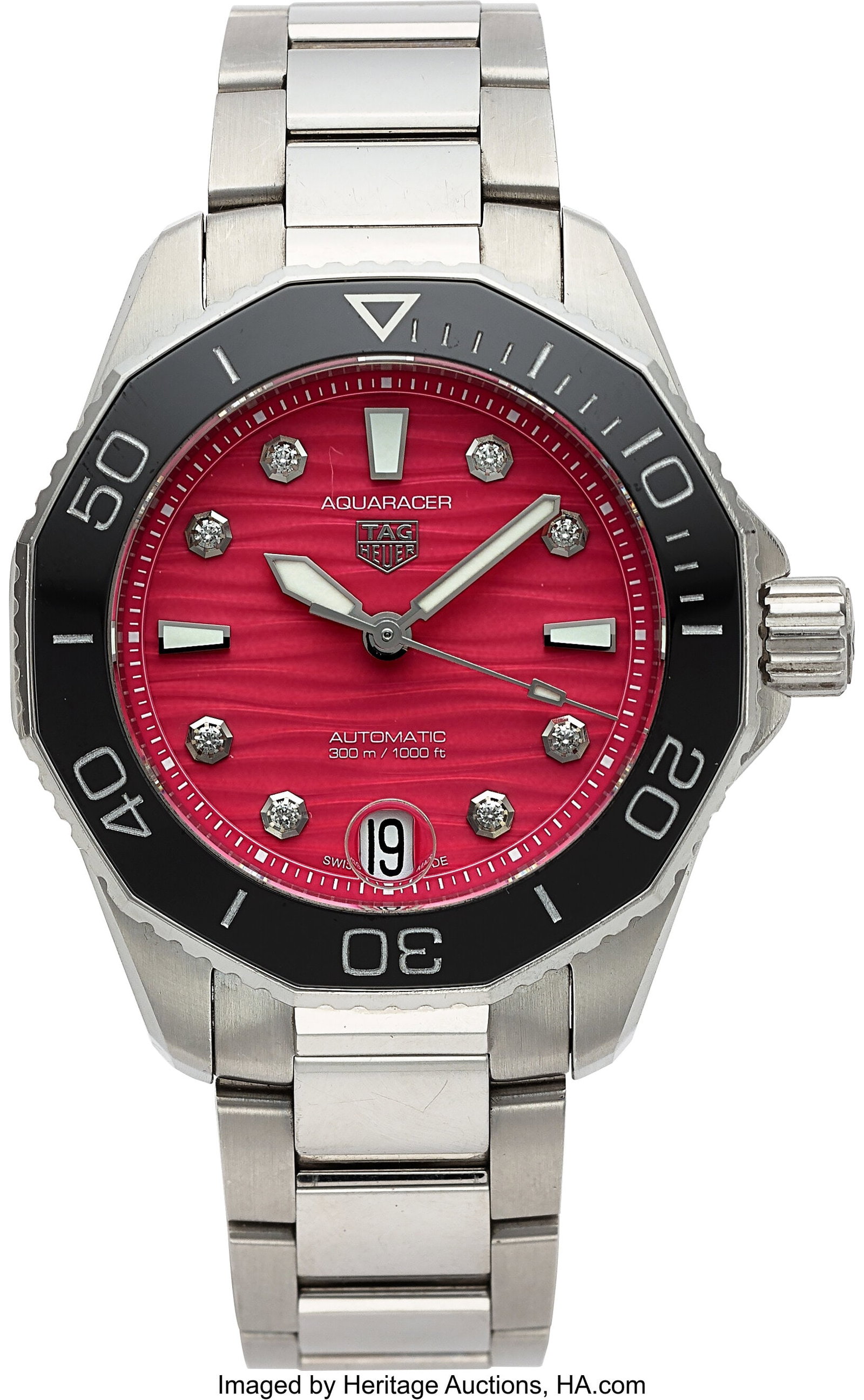 Tag Heuer Ladies Aquaracer Professional 300 Date: Tag Heuer Ladies Aquaracer Professional 300 Date, Ref. WBP231J-O Case: 36 mm, stainless steel, three body, snap-on case back, unidirectional ratcheted
