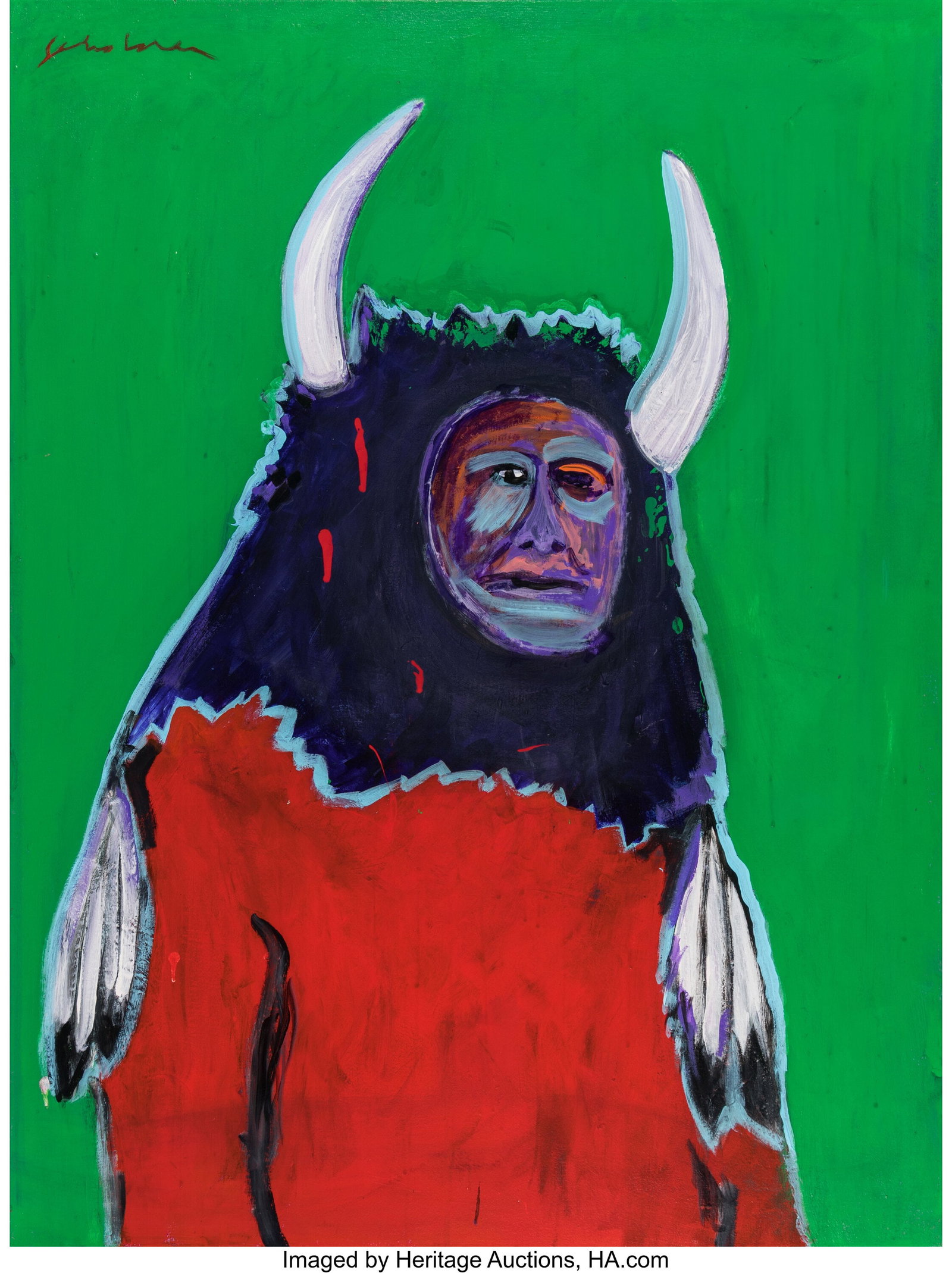 Fritz Scholder (American, 1937-2005) Buffalo Ind (1 of 3)