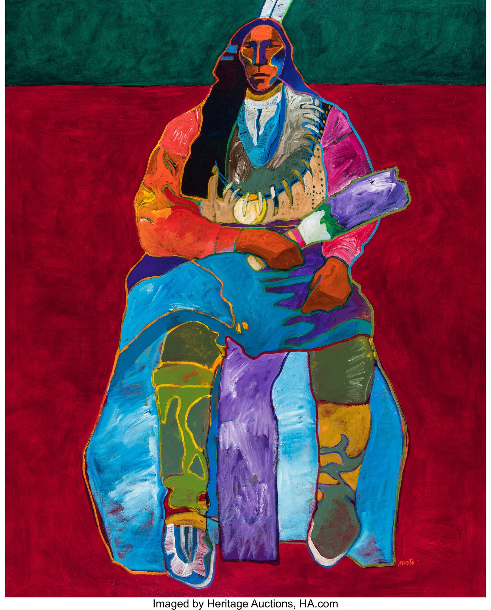 John Nieto (American, 1936-2018) Pawnee War Chie (1 of 3)