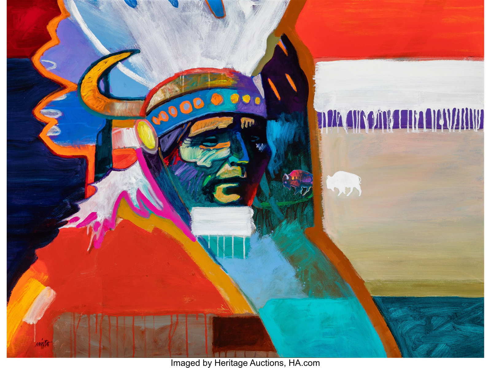 John Nieto (American, 1936-2018) Plains Apache,  (1 of 3)