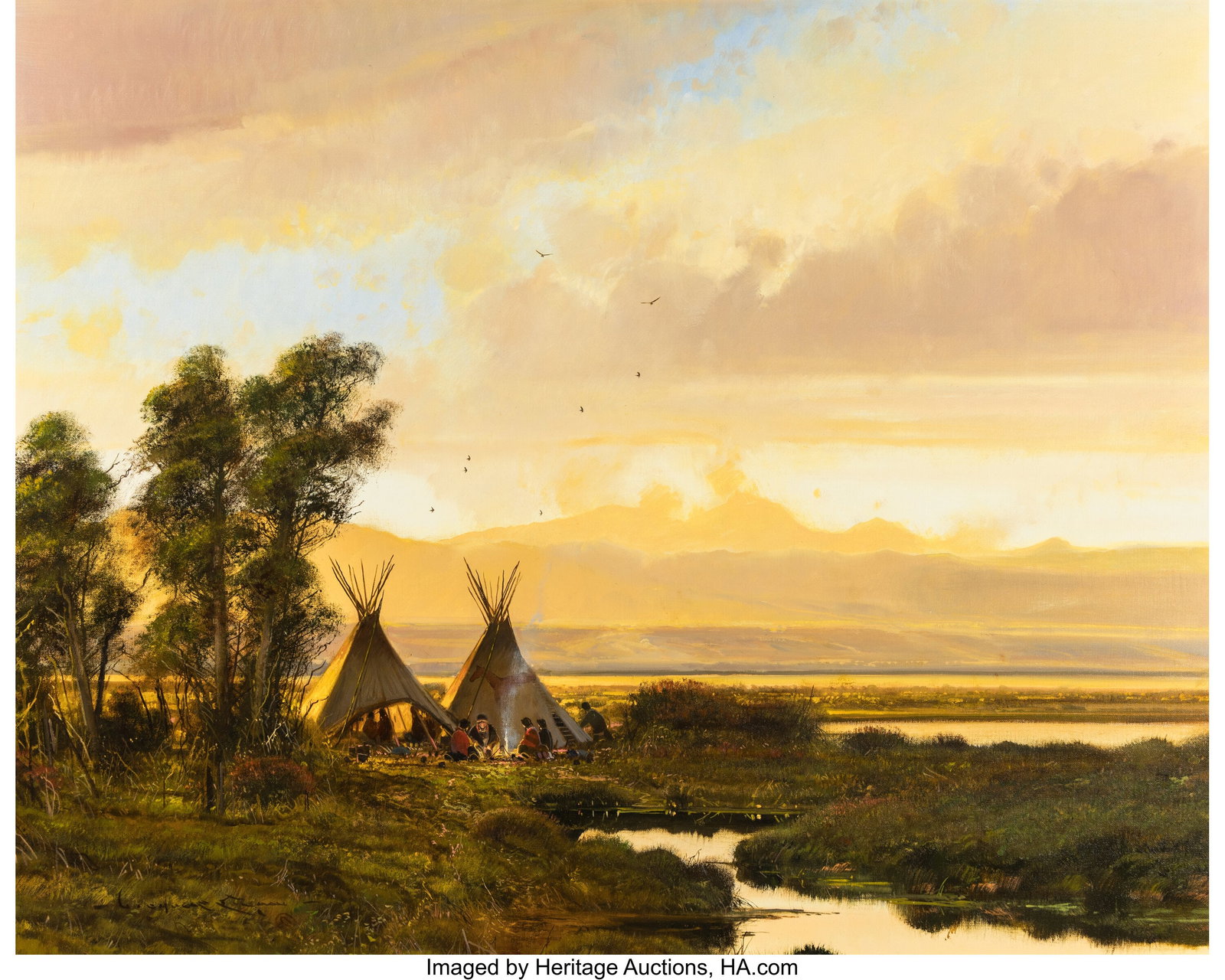 Nicholas Coleman (American, b. 1978) Toilers of : Nicholas Coleman (American, b. 1978) Toilers of the Trails-Buffalo Days Oil on canvas laid on board 40 x 50 inches (101.6 x 127 cm) Signed lower left: Nic