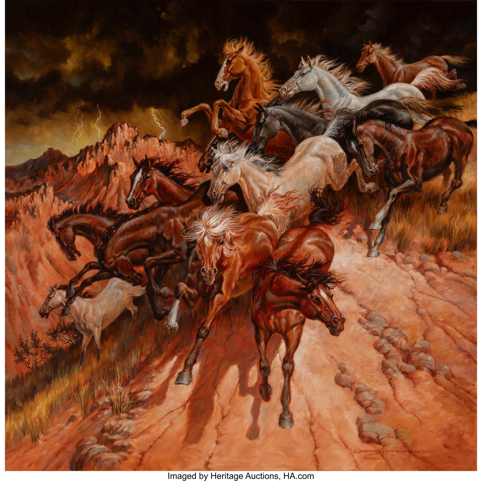 Larry Fanning (American, b. 1938) Wild Horses, 1 (1 of 3)