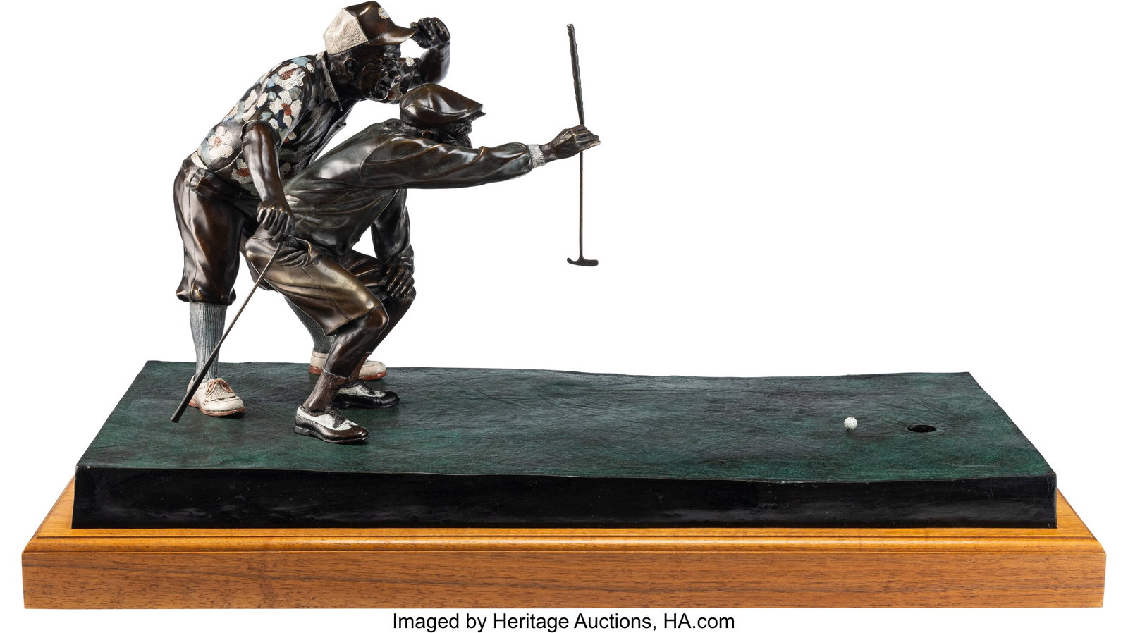 George Wayne Lundeen (American, b. 1948) Old Pro: George Wayne Lundeen (American, b. 1948) Old Pros, 1983 Bronze with polychrome patina 11-1/2 inches (29.2 cm) high on a 1-3/4 inch (4.