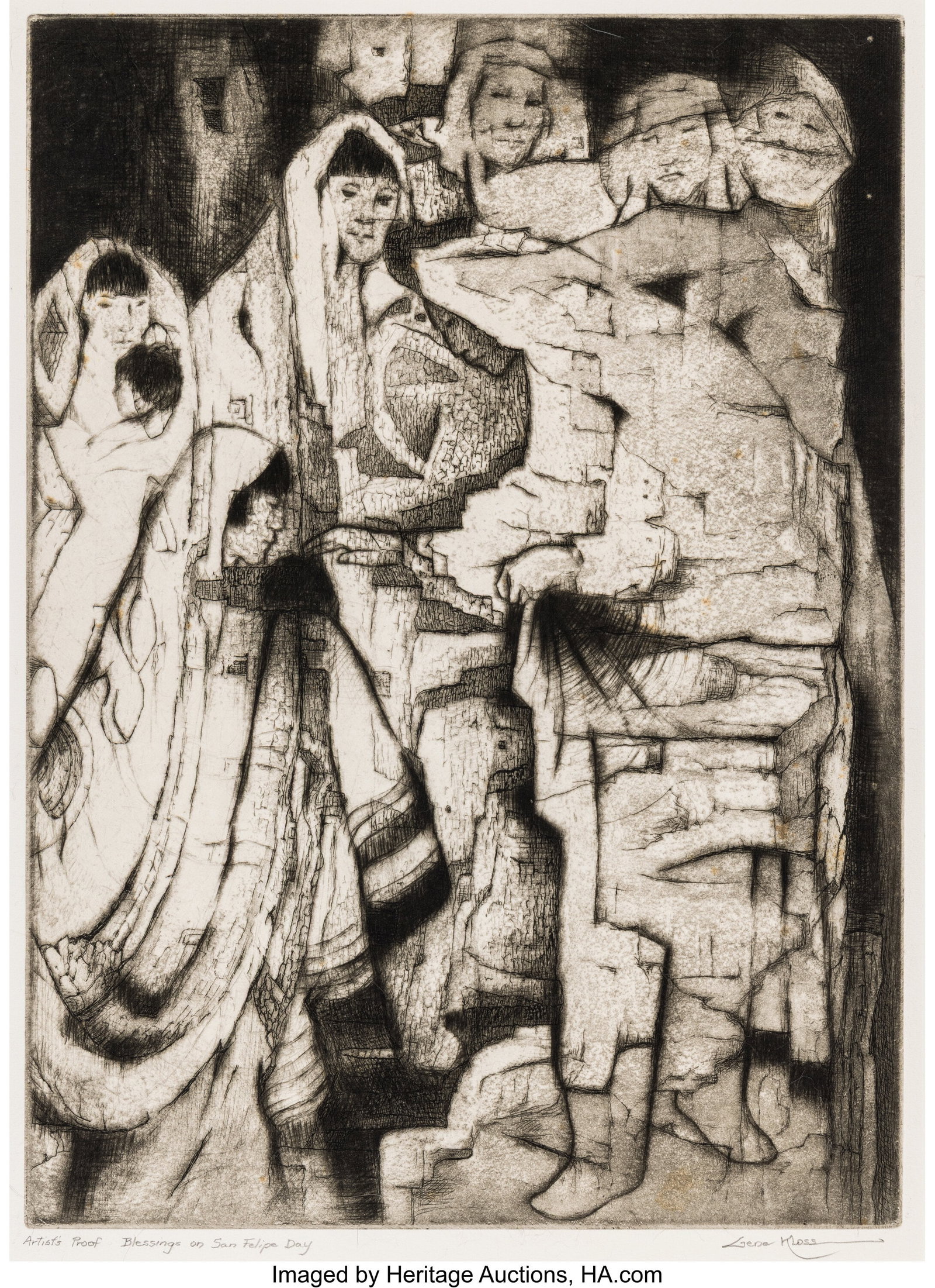 Gene Kloss (American, 1903-1996) Blessings on Sa (1 of 2)