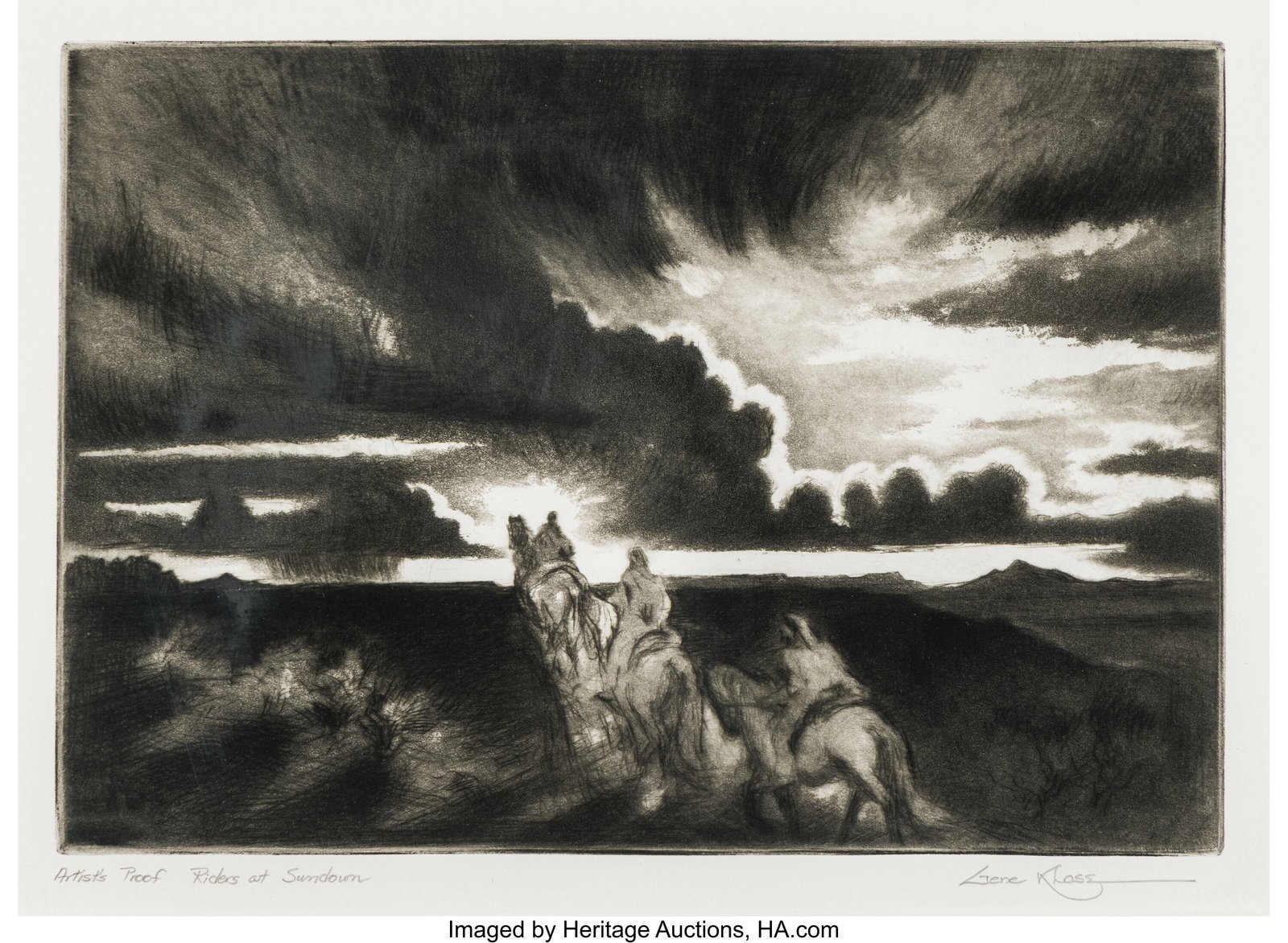 Gene Kloss (American, 1903-1996) Rider's at Sund (1 of 2)