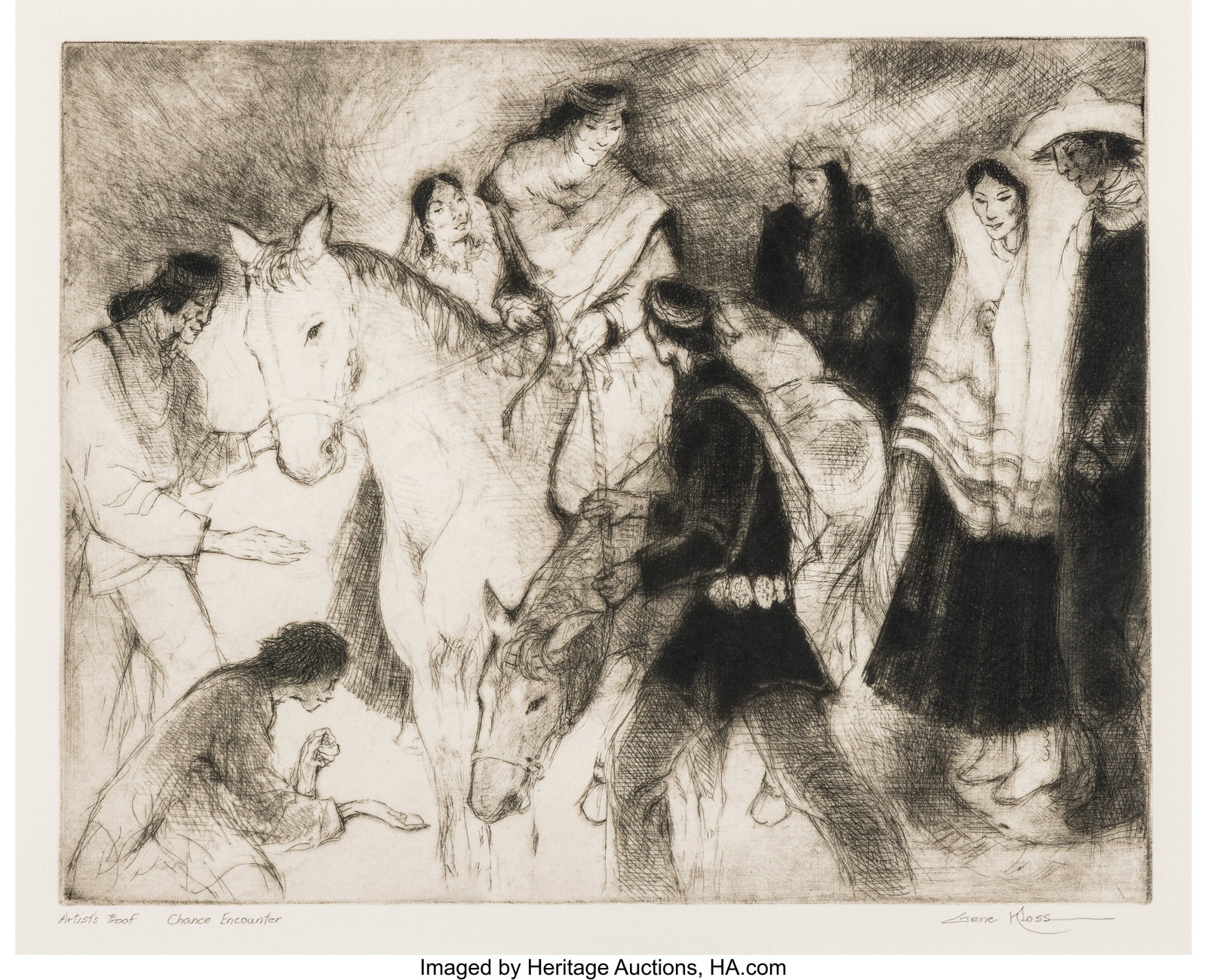 Gene Kloss (American, 1903-1996) Chance Encounte (1 of 3)