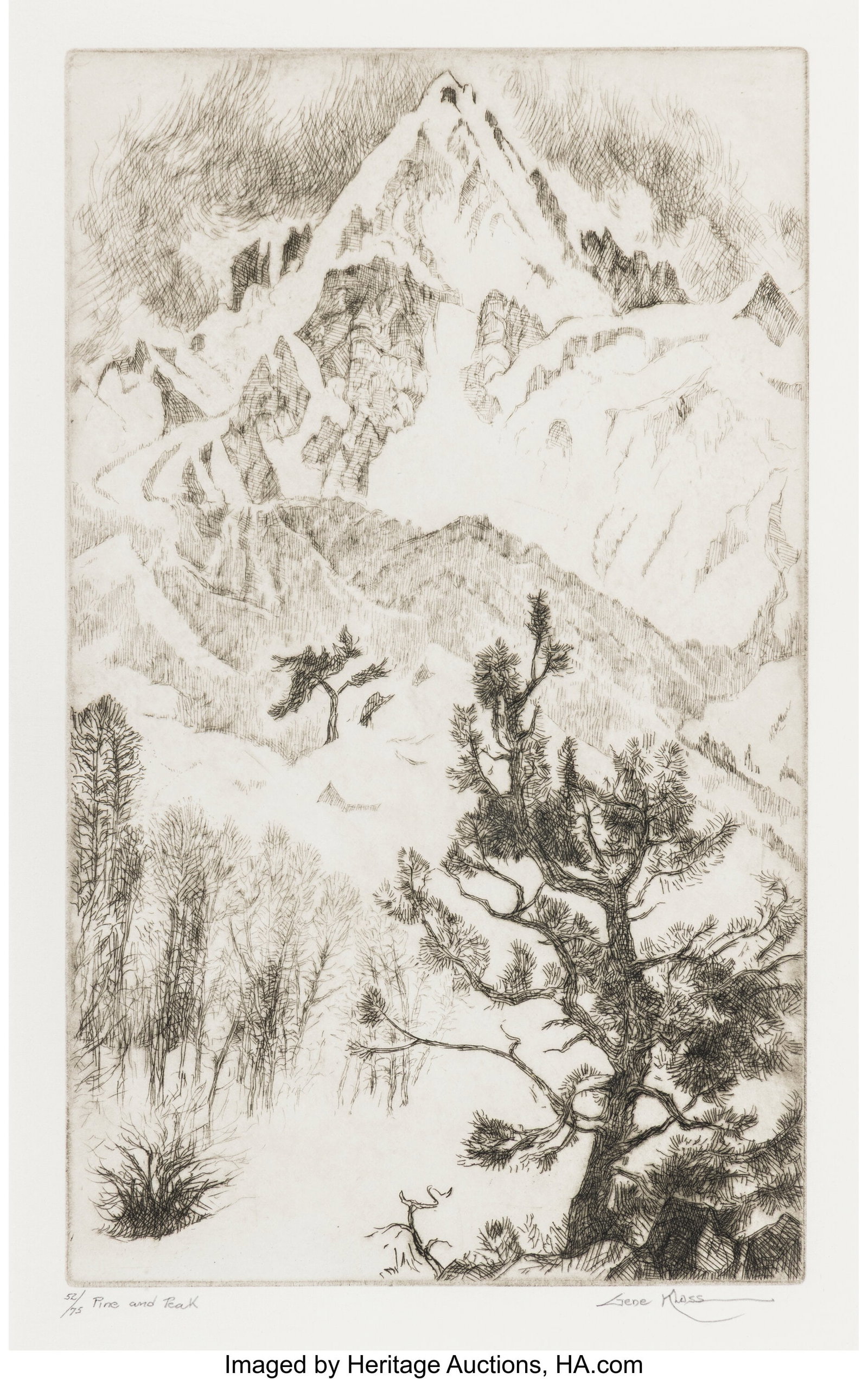 Gene Kloss (American, 1903-1996) Pine and Peak,  (1 of 2)
