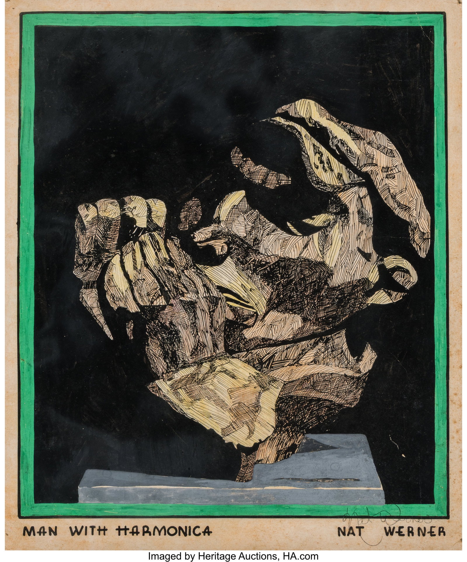 Nat Werner (American, 1908-1991) Man With Harmon (1 of 2)