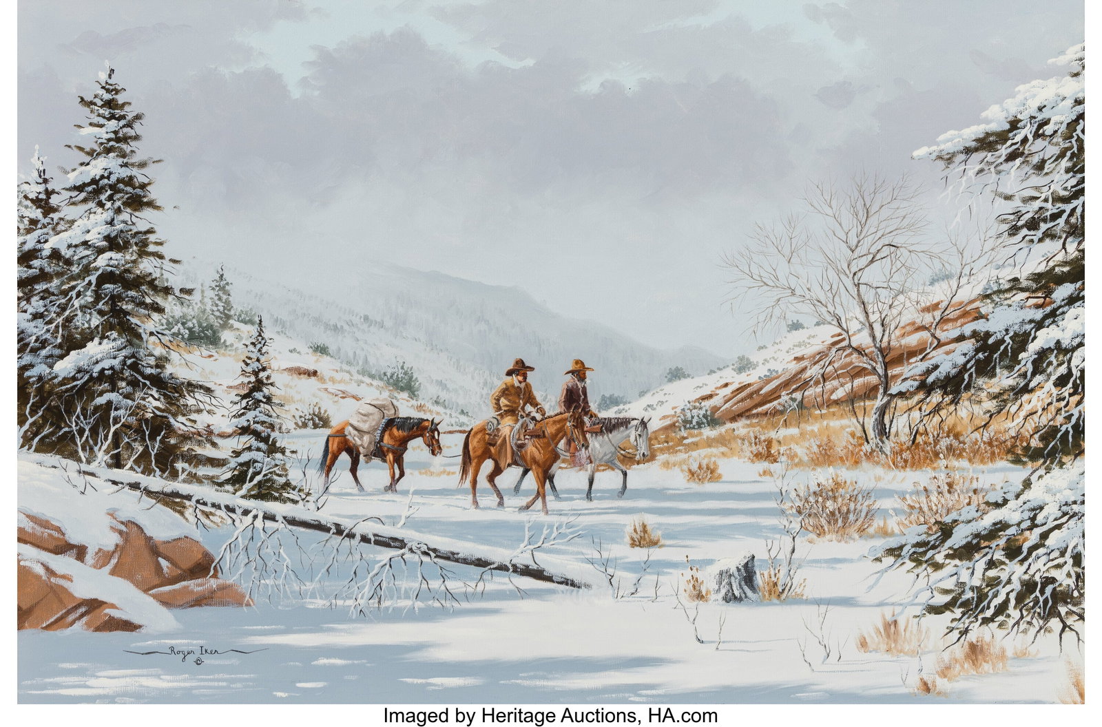 Roger Iker (American, 1945-2019) Two Horsemen an (1 of 3)
