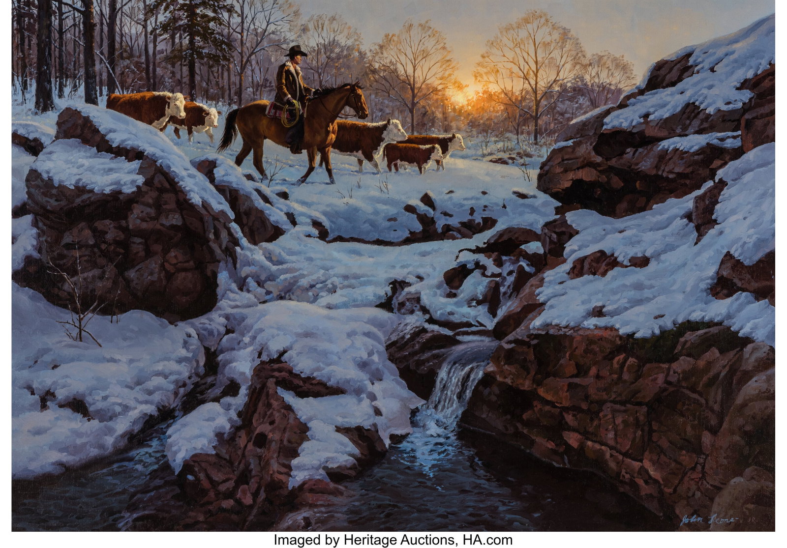 John Leone (American, 1929-2011) Winter's End Oi (1 of 3)