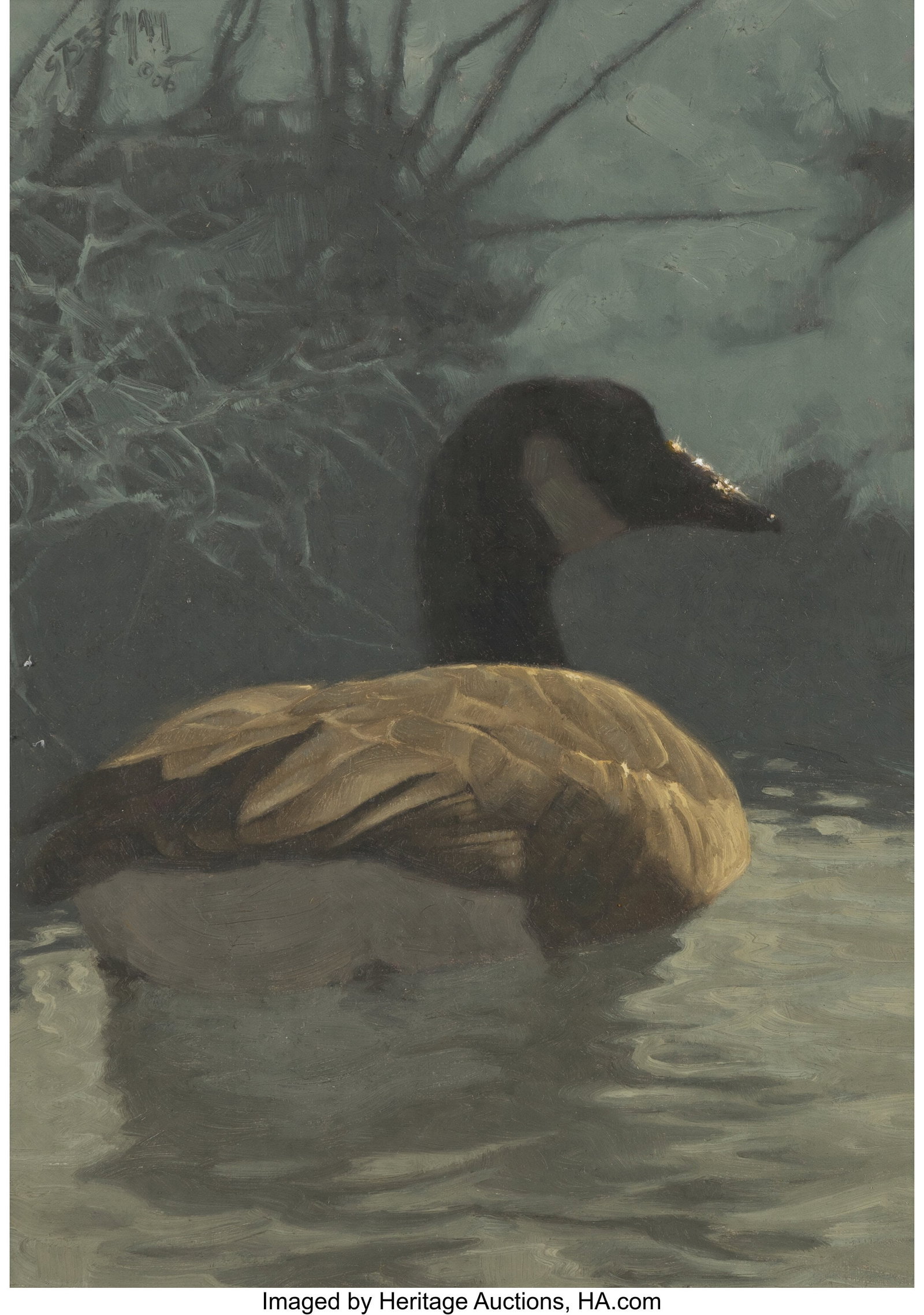 Greg Beecham (American, b. 1954) Hot Springs on : Greg Beecham (American, b. 1954) Hot Springs on a Cold Day, 2006 Oil on panel 12 x 9 inches (30.5 x 22.9 cm) Signed upper left: G. Bee
