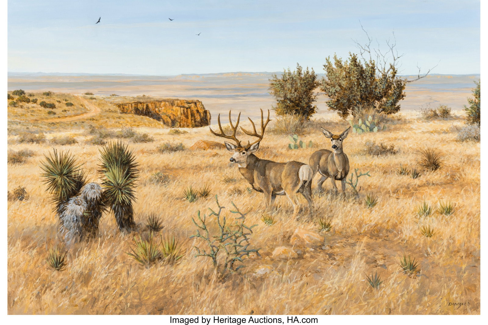David Drinkard (American, b. 1948) Stag and Deer (1 of 2)