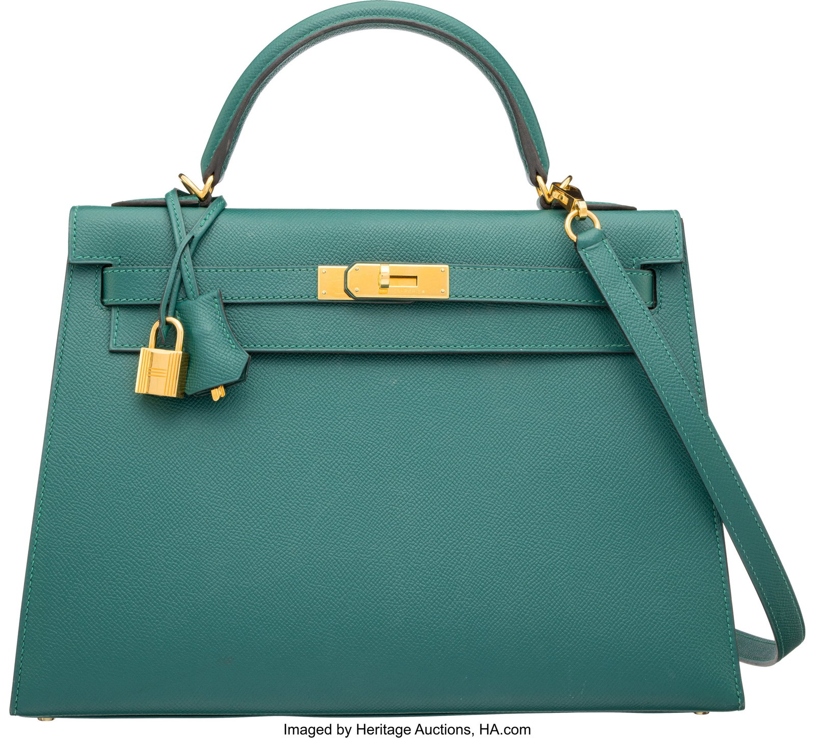 Hermès 32cm Malachite Epsom Leather Kelly Selli (1 of 5)