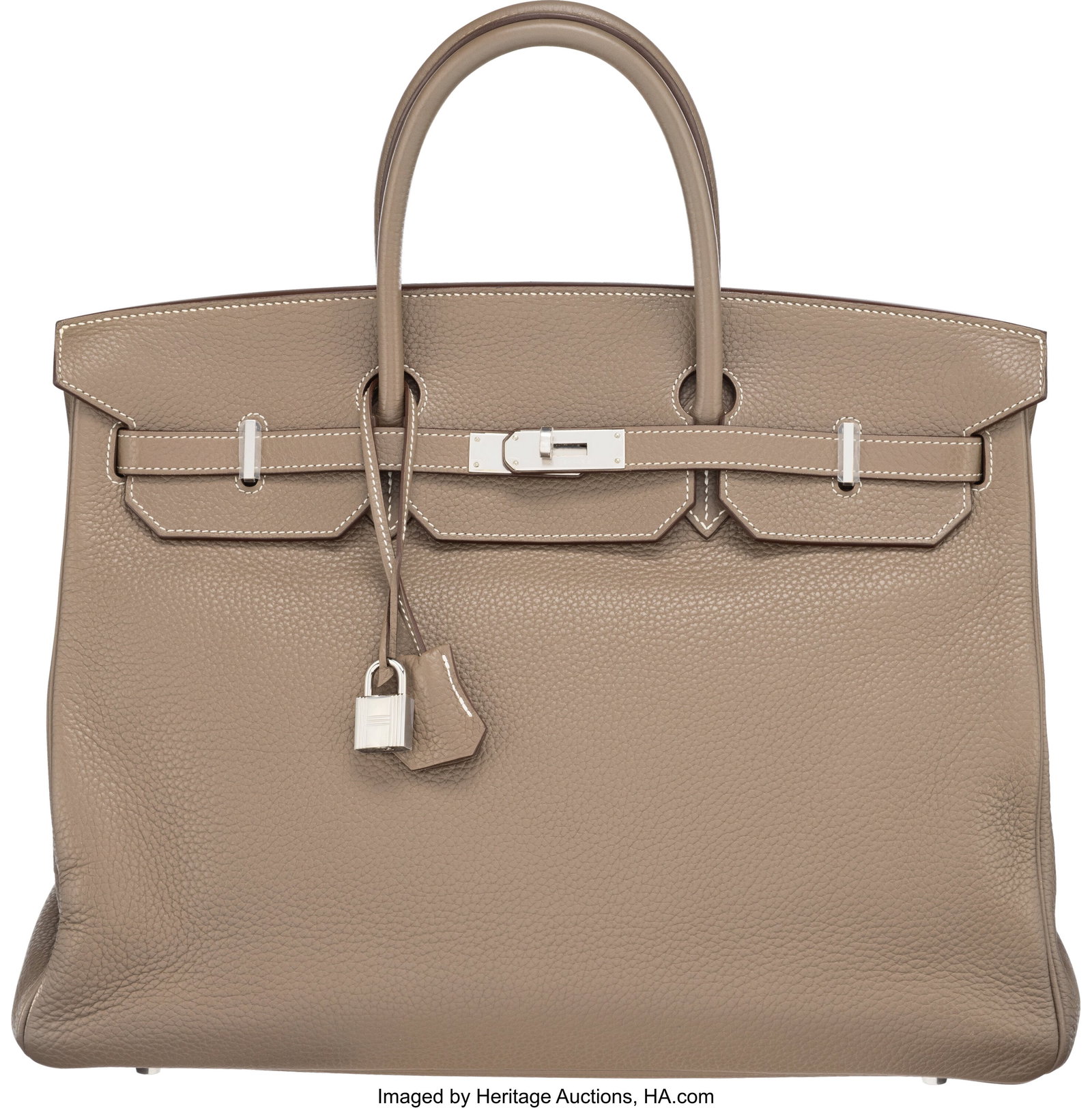 Hermès 40cm Etoupe Clemence Leather Birkin Bag  (1 of 5)