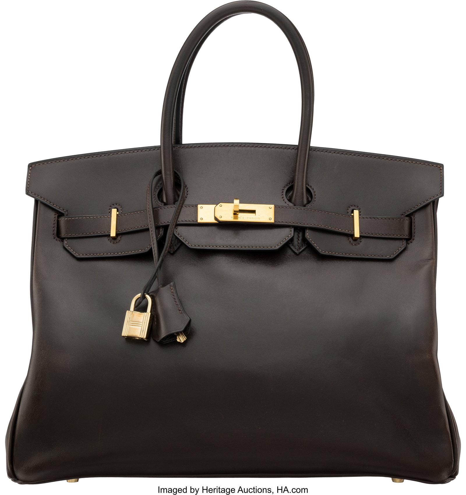 Hermès 35cm Ebene Box Calf Leather Birkin Bag w (1 of 5)
