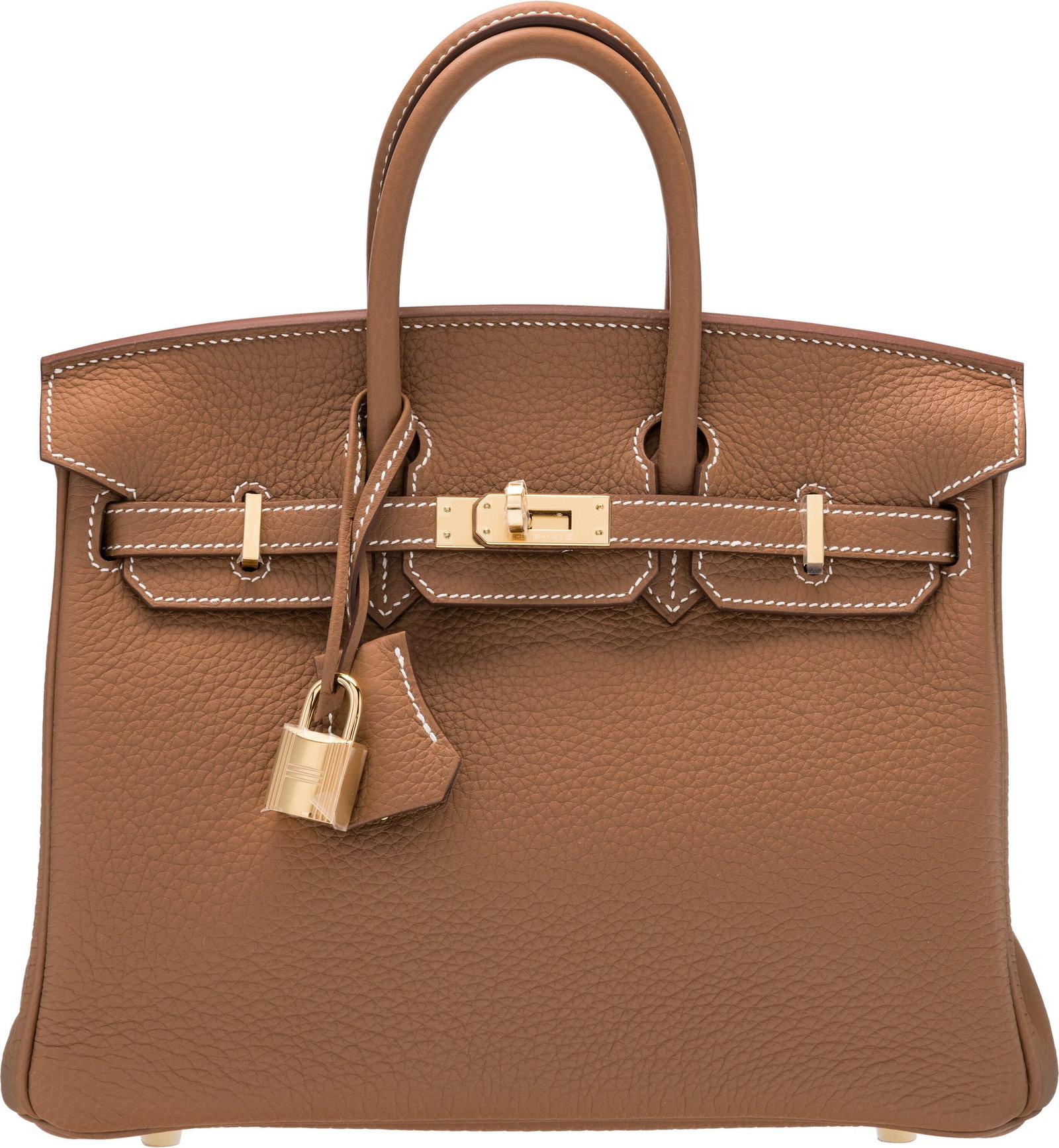 Hermès 25cm Gold Togo Leather Birkin Bag with G: Hermès 25cm Gold Togo Leather Birkin Bag with Gold Hardware K, 2025 Condition: 1 10" Width x 7.5" Height x 5.25" Depth This bag is done in Gold Togo Leather with Gold 